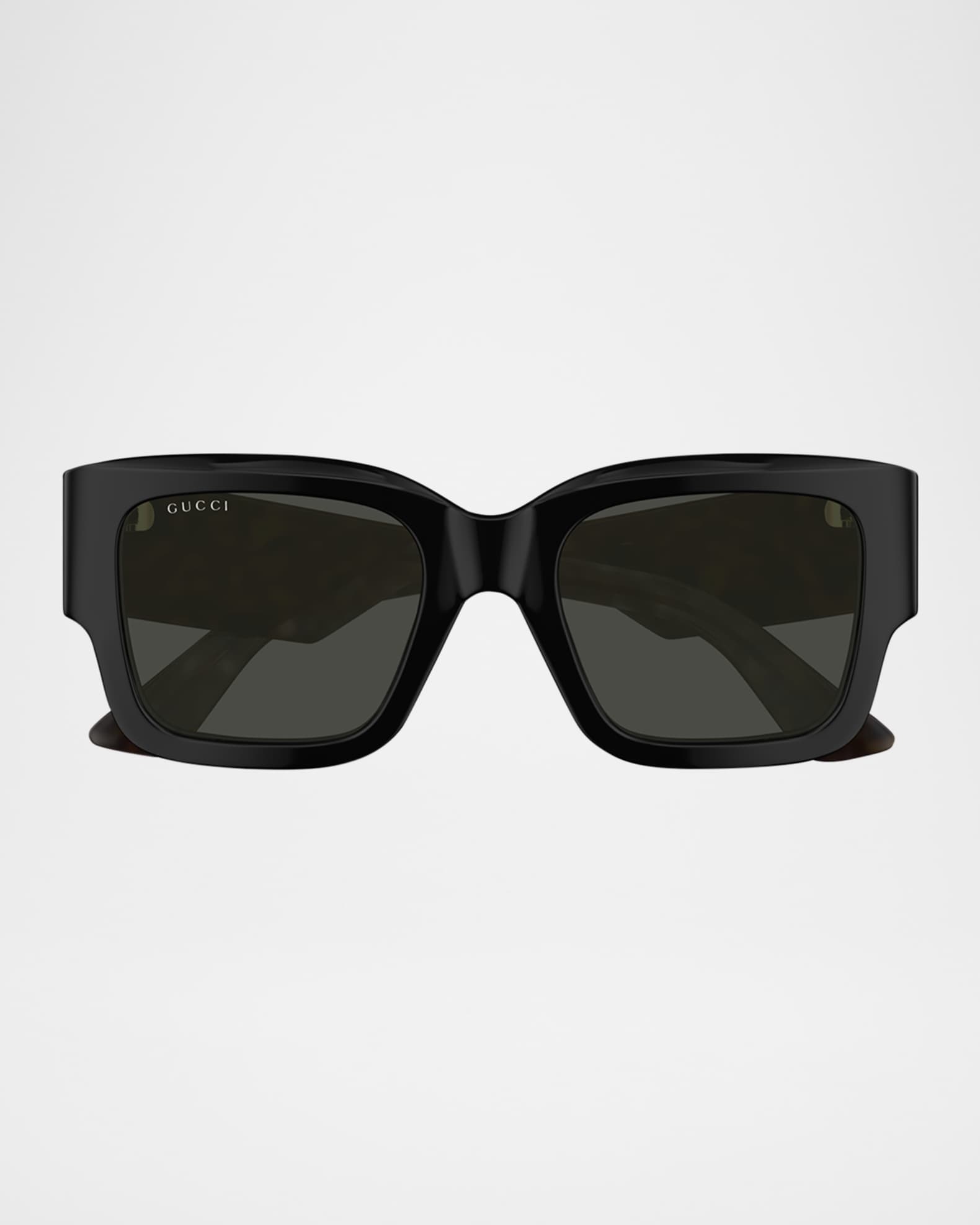 【関税&送料込】Gucci Rectangular Sunglasses In Acetate Gucci Men's Rectangle Acetate Sunglasses | Neiman Marcus