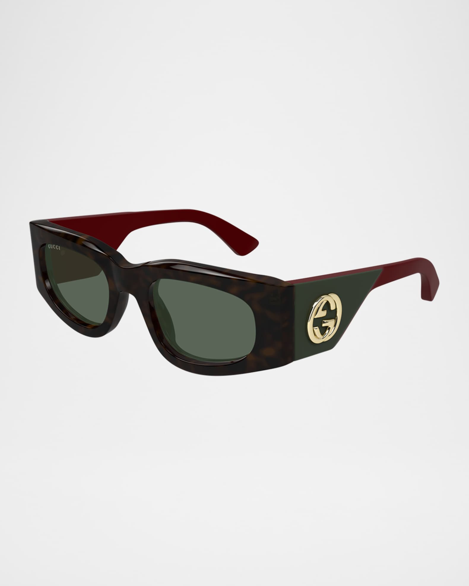 Gucci Rectangle Acetate Sunglasses | Neiman Marcus