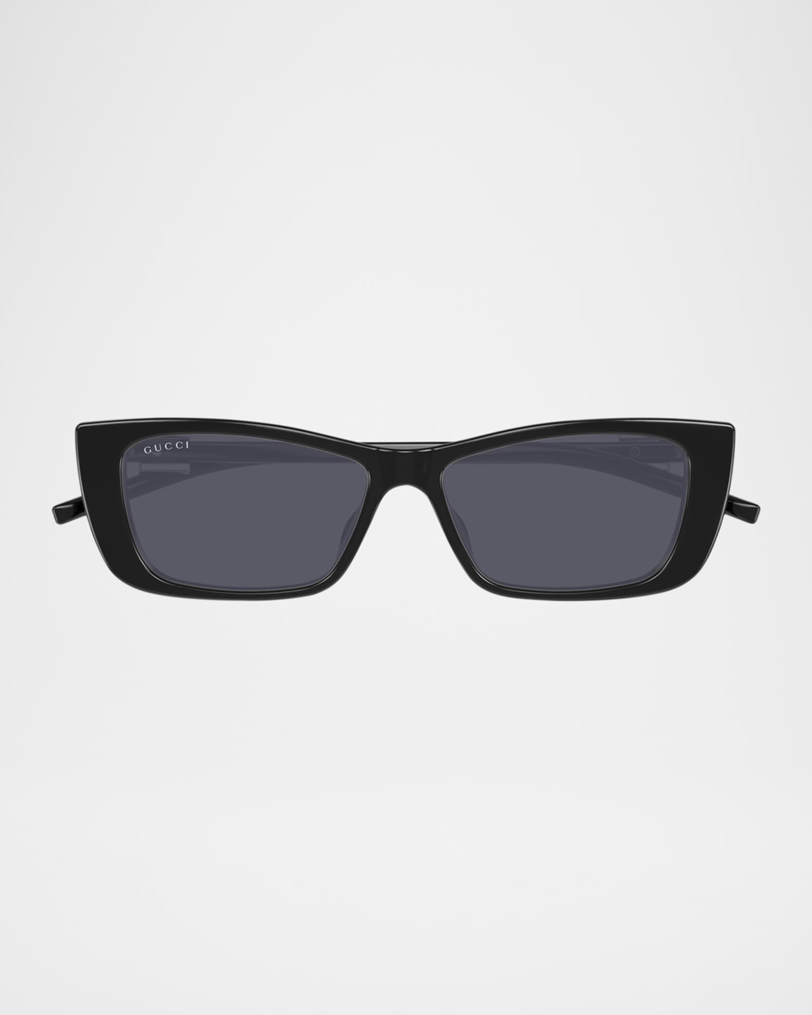 gucciサングラス Geometric frame sunglasses in yellow gold-toned metal