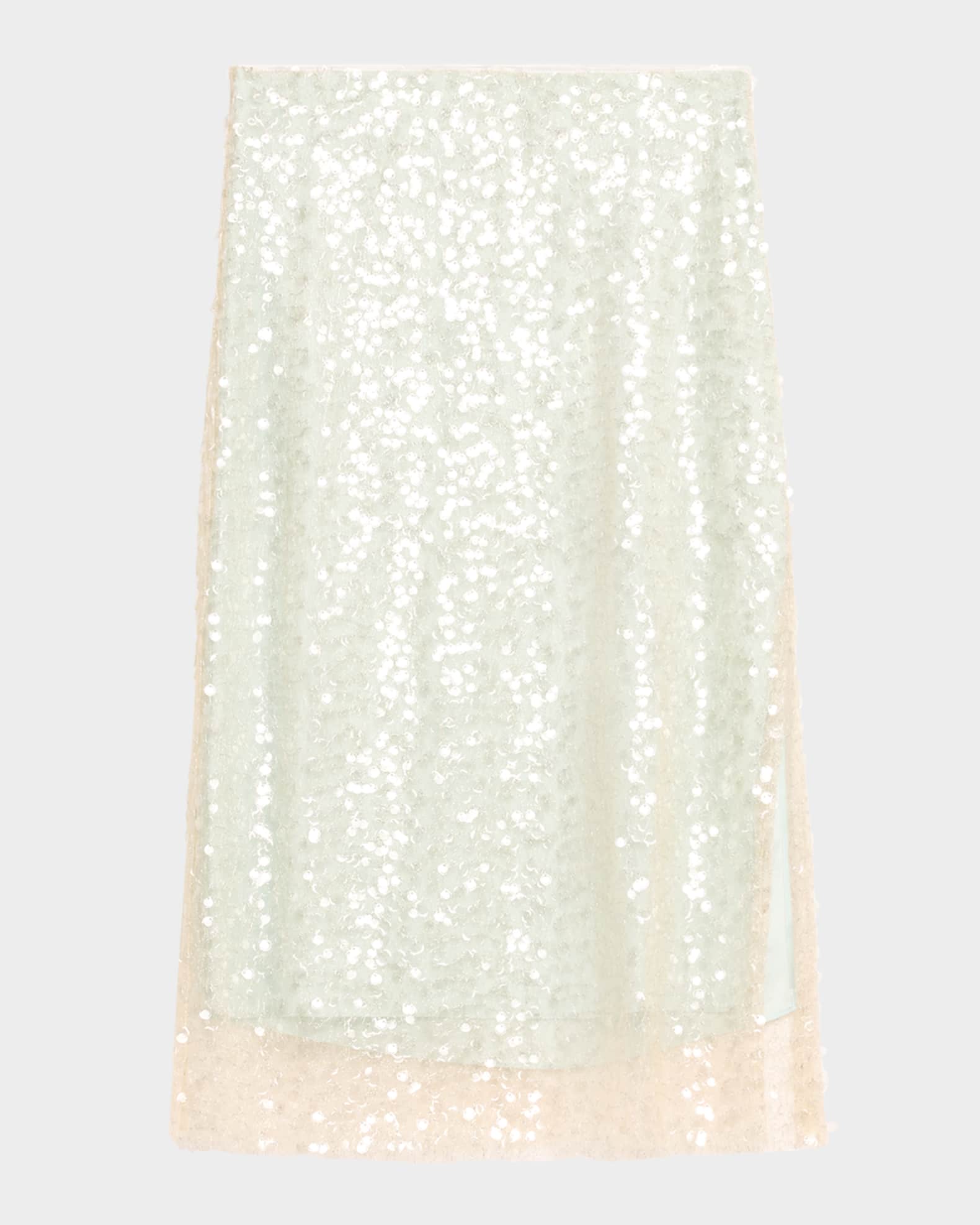 Sequined Overlay Midi Skirt 0