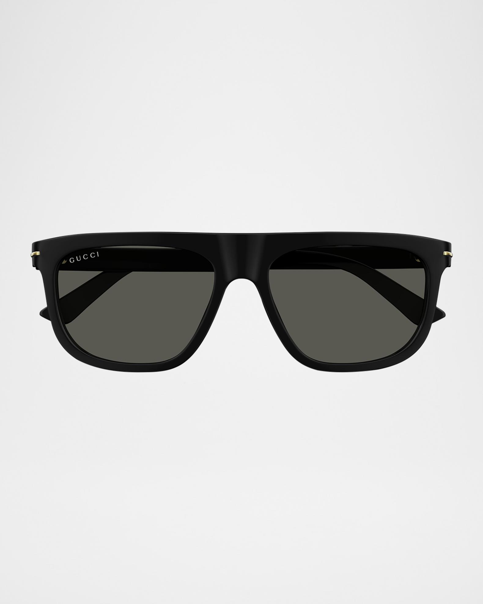 Gucci Men's GG1726SM Acetate Rectangle Sunglasses | Neiman Marcus
