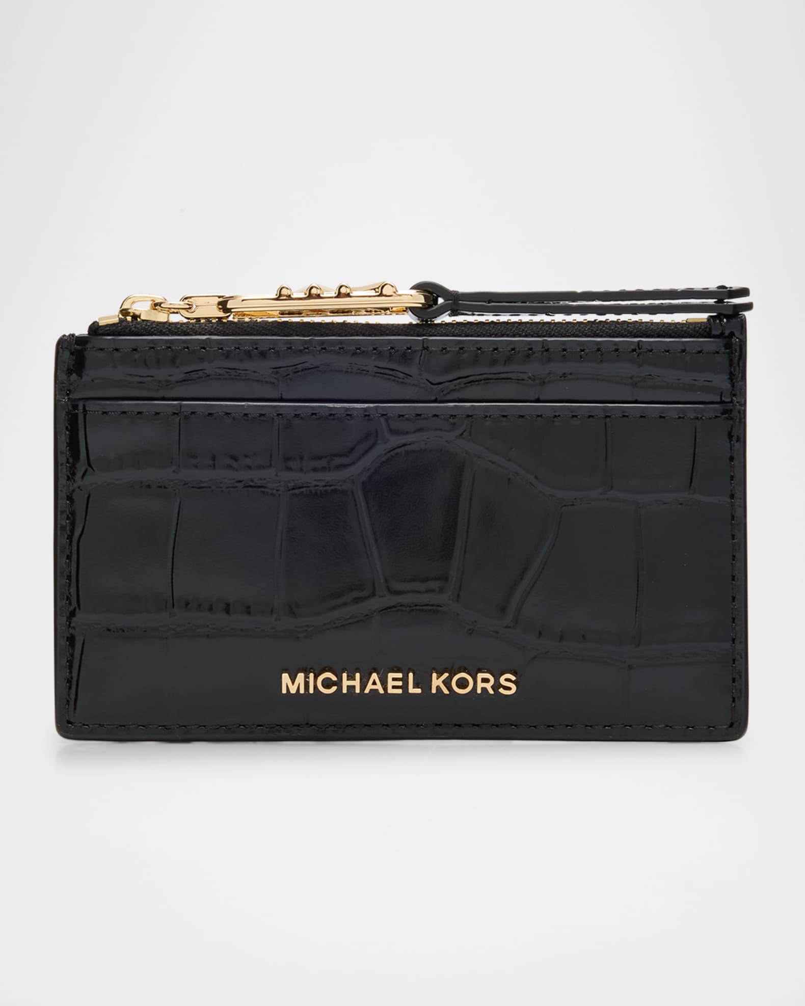Empire Croc Embossed Leather Card Holder