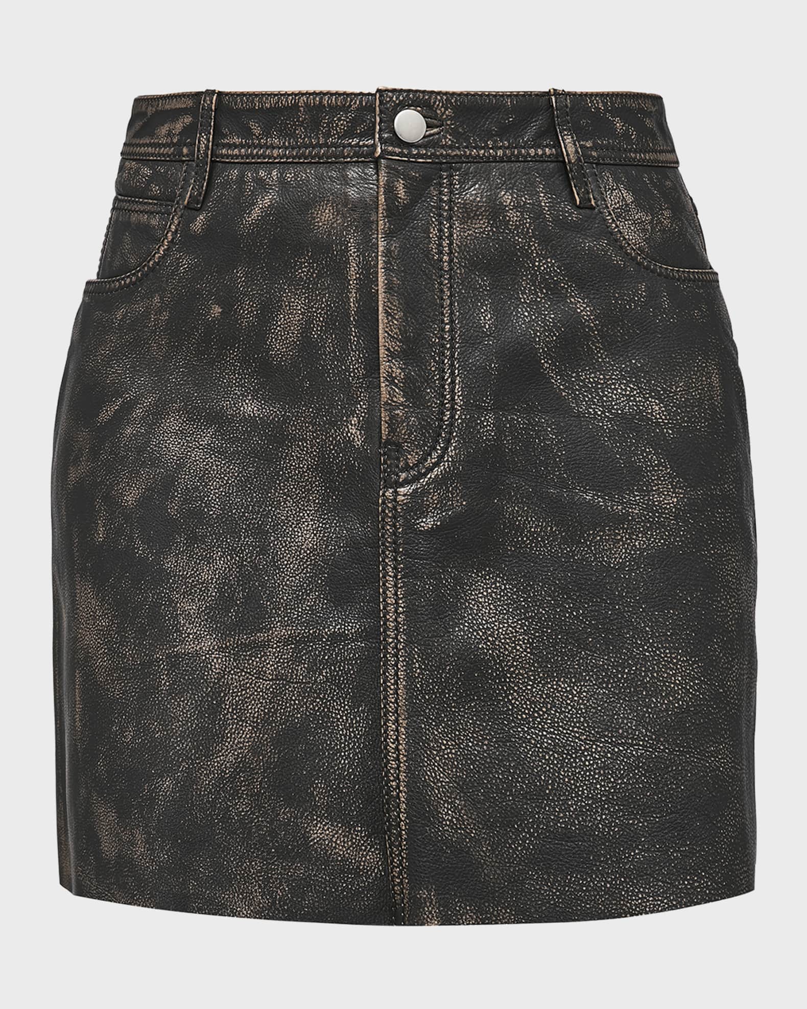 Bonnie Upcycled Leather Skirt 0
