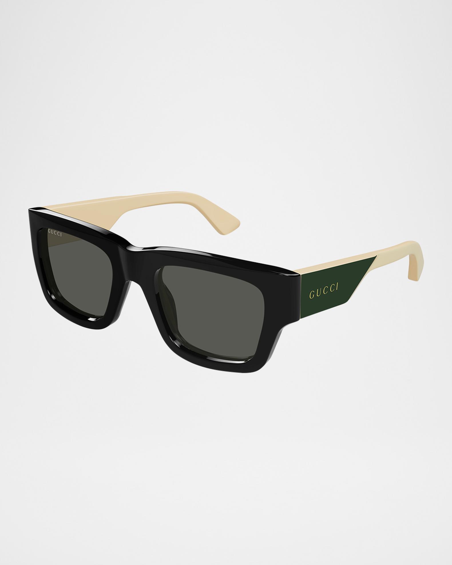 Gucci Men's Gg1668sm Acetate Rectangle Sunglasses | Neiman Marcus
