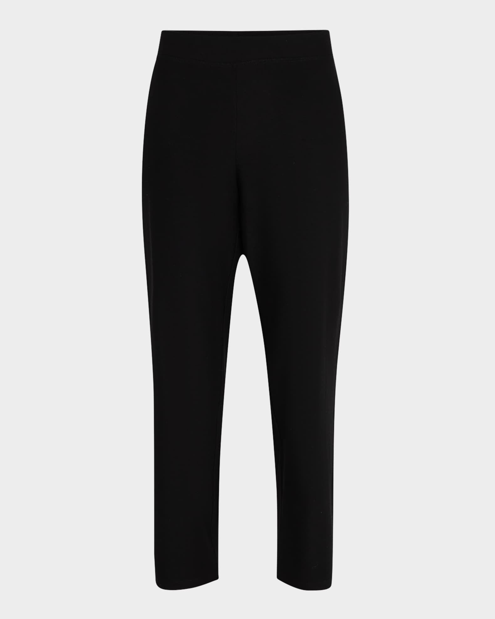 Cropped Straight-Leg Stretch Crepe Pants 0