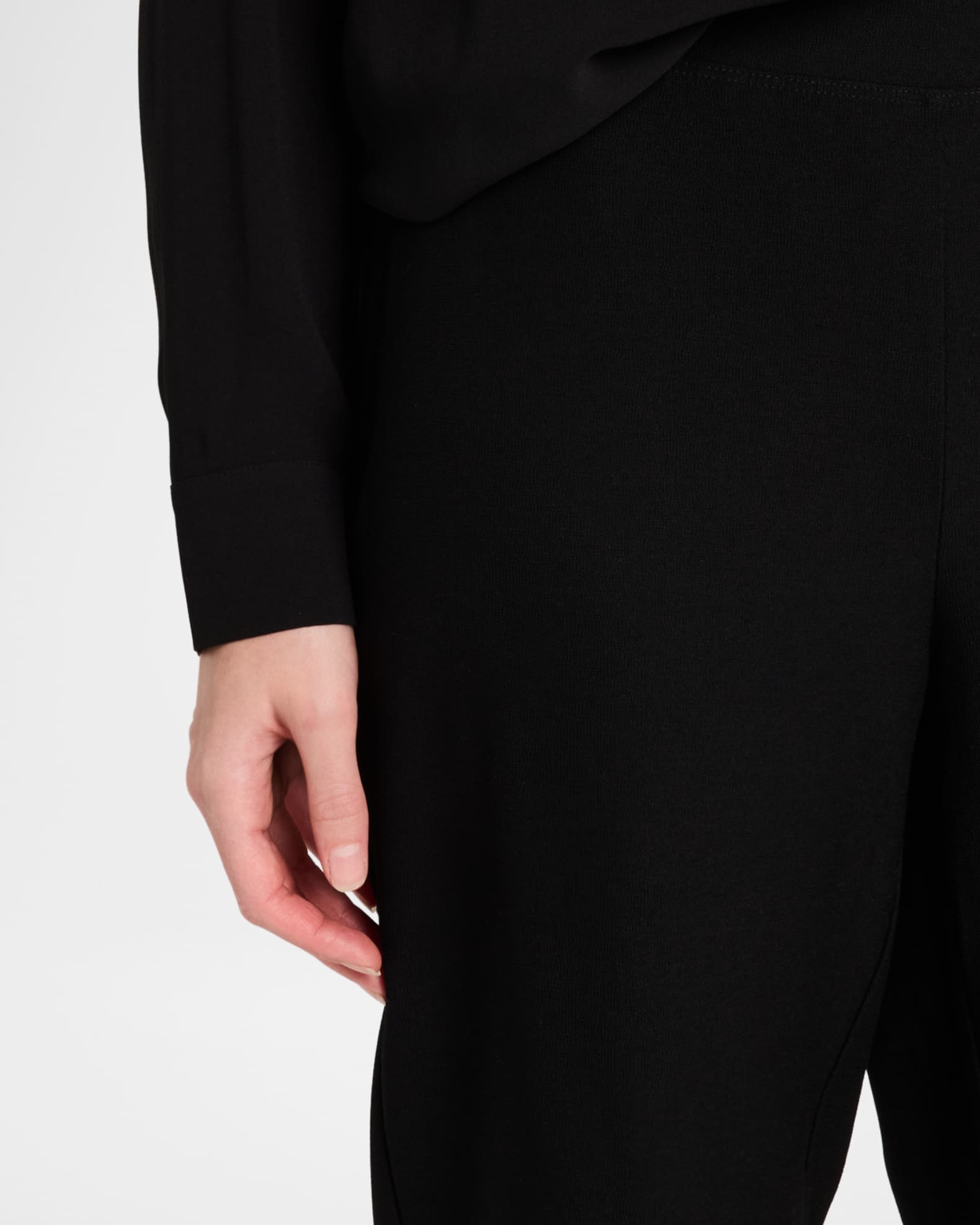 EILEEN FISHER Womens Black Stretch Cropped Pants