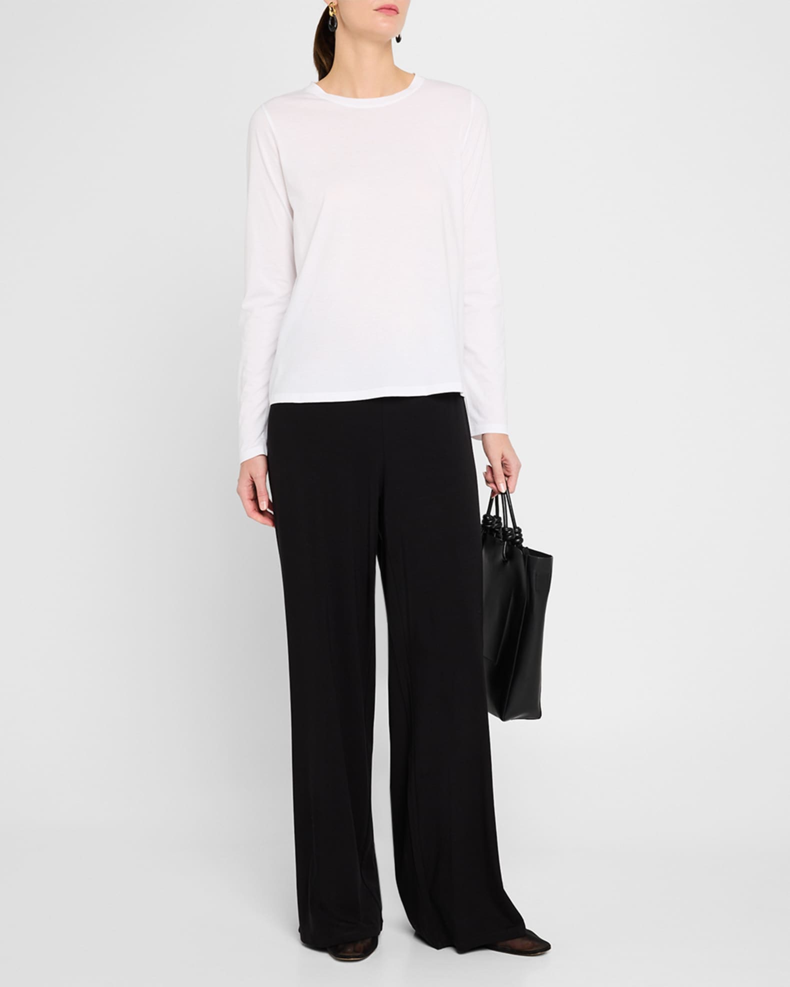 Wide-Leg Stretch Jersey Pants 1