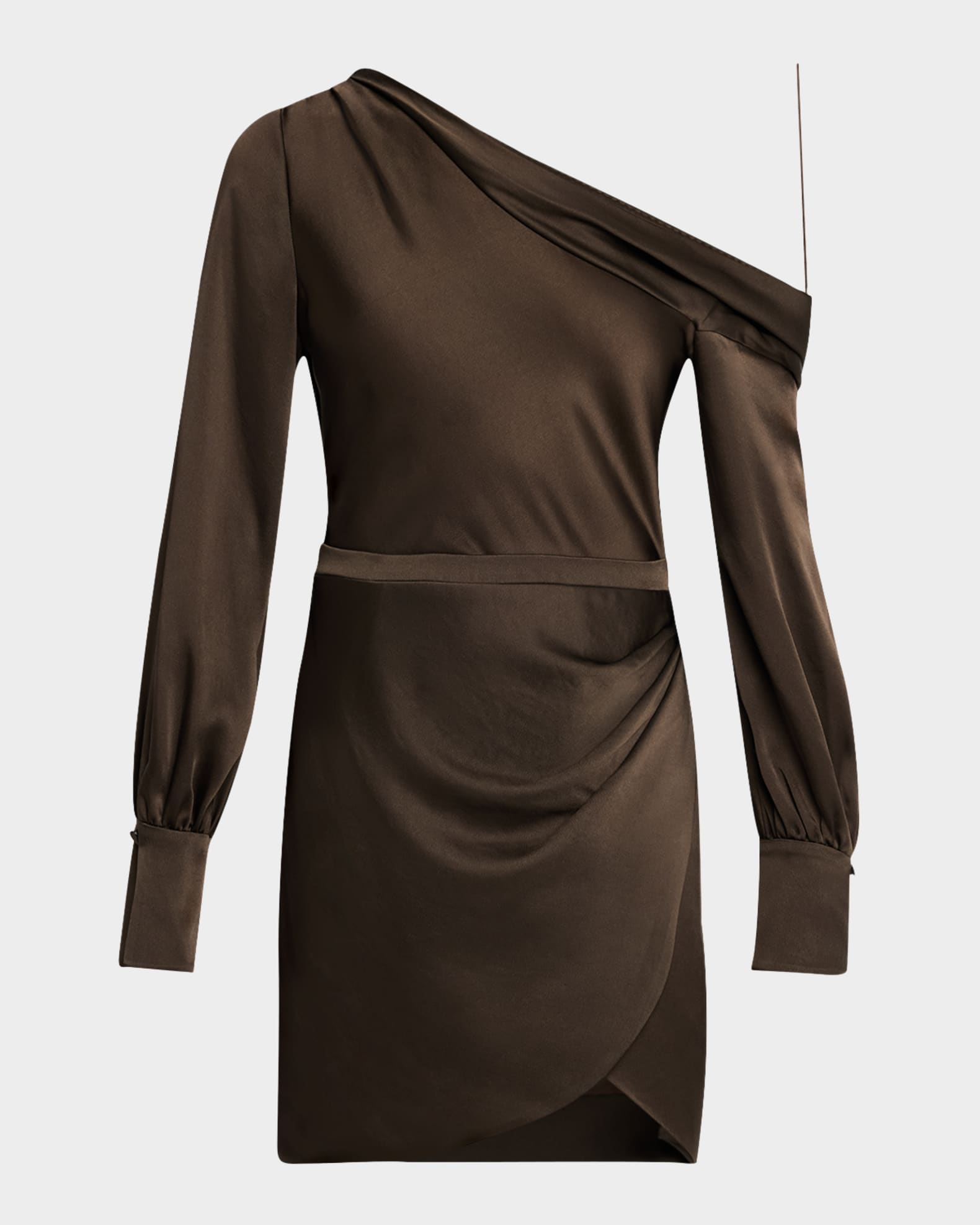 Cameron Draped One-Shoulder Mini Dress 0