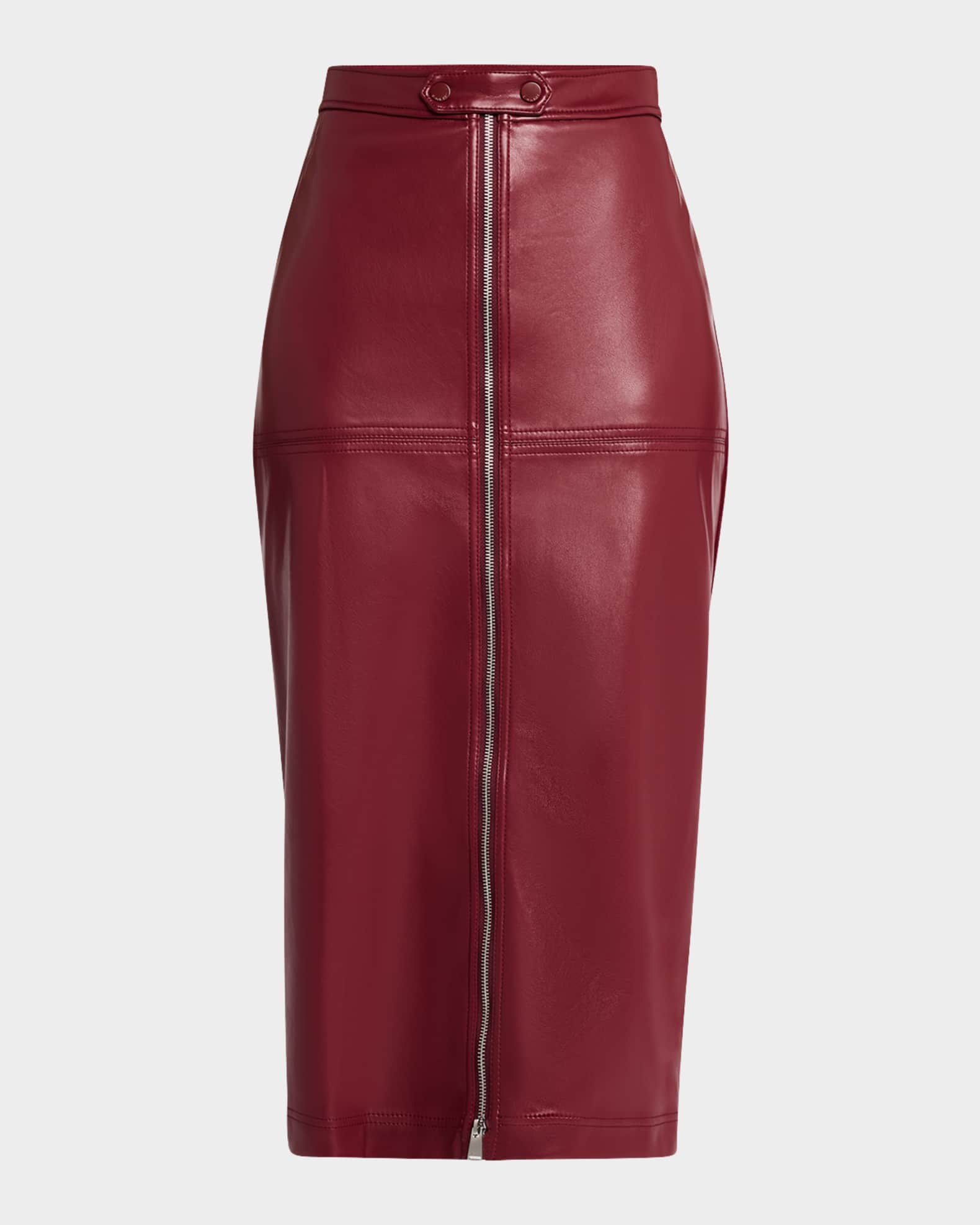Simkhai BIANA Zip Column Midi Skirt Oxblood