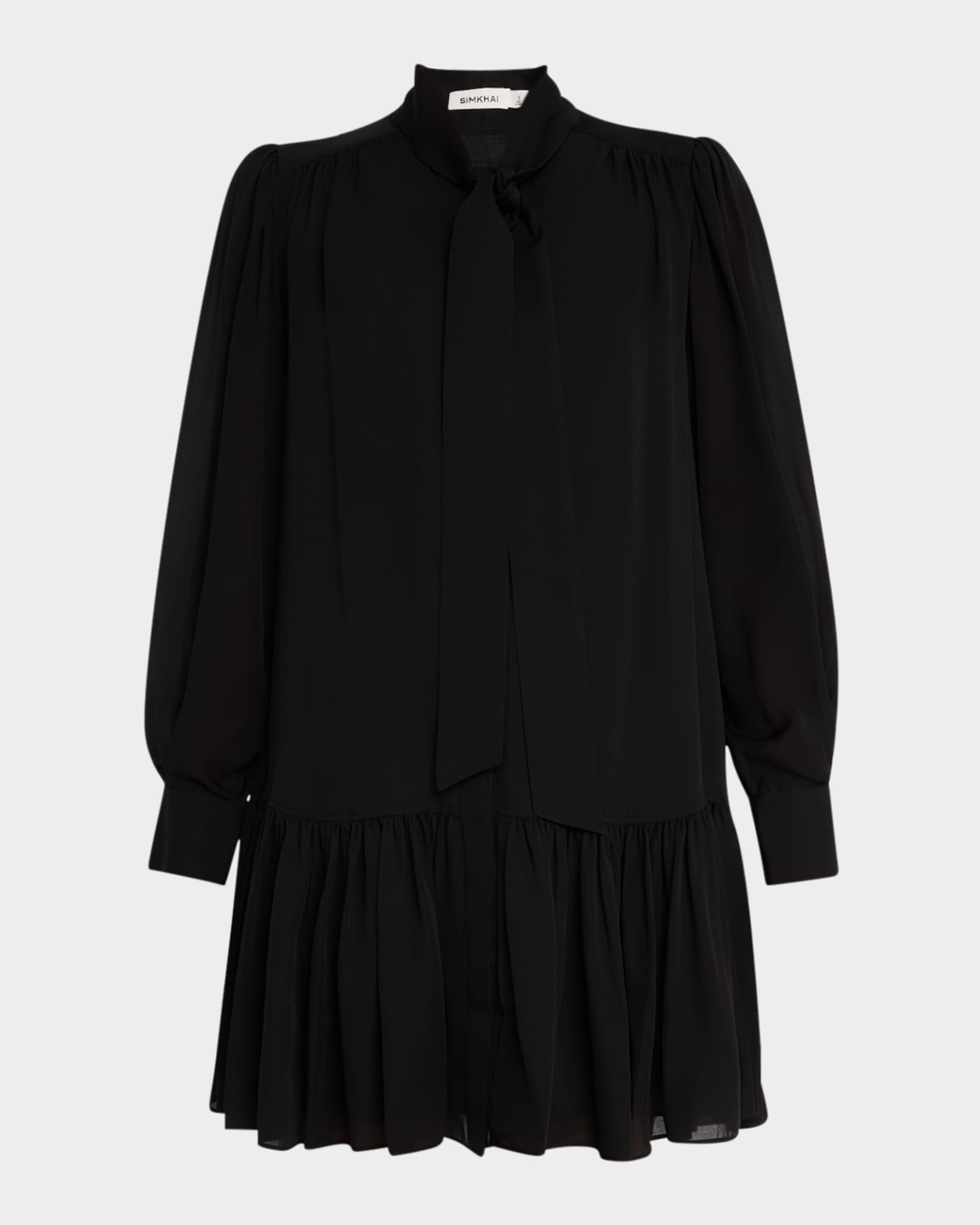 Quince Long-Sleeve Silk Mini Dress 0
