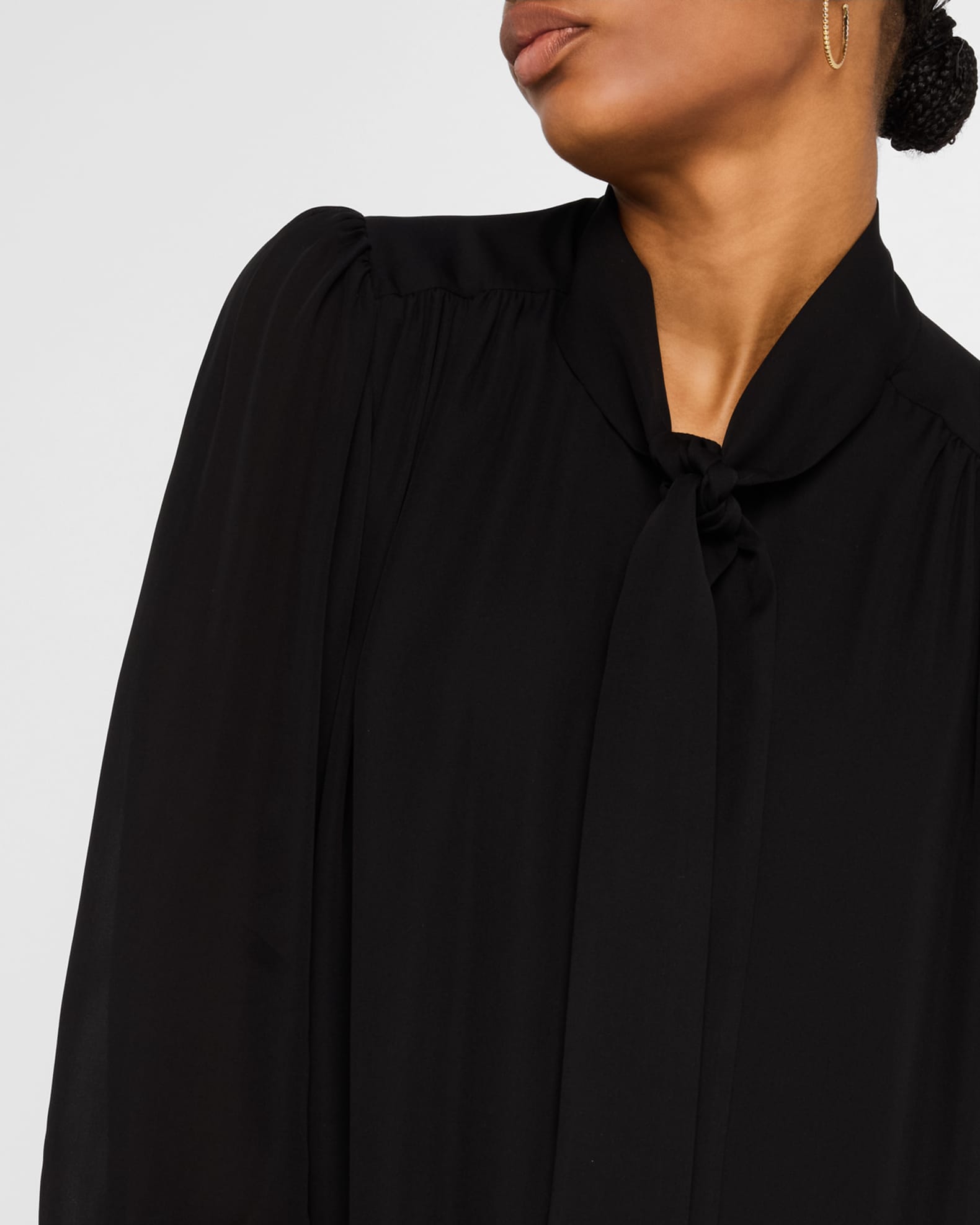 Quince Long-Sleeve Silk Mini Dress