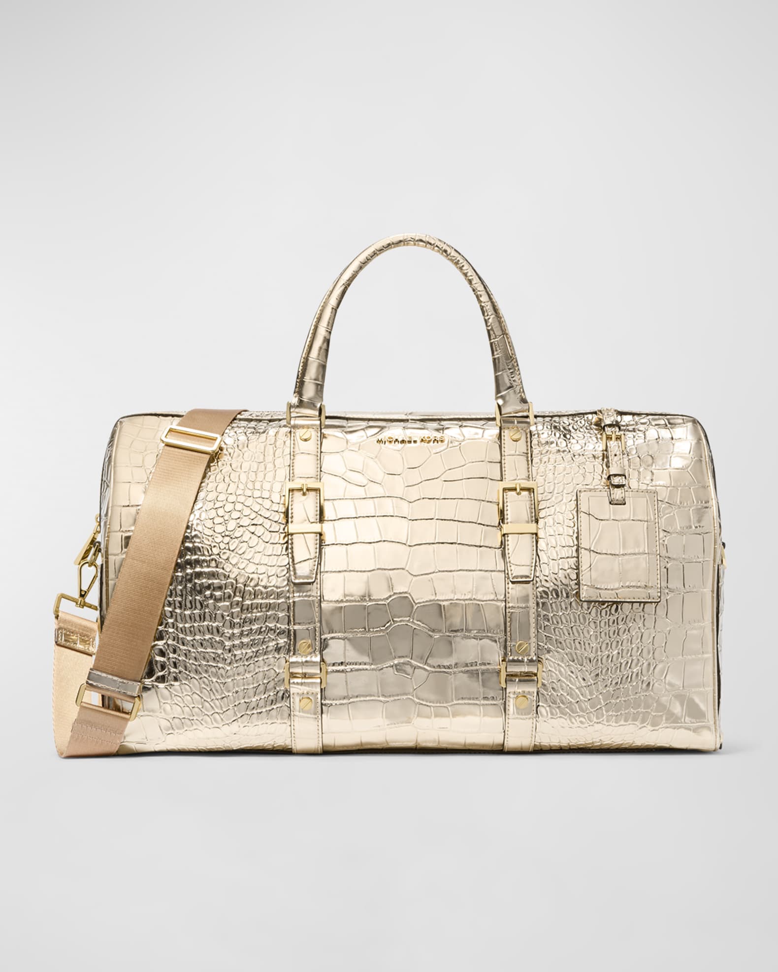 Bedford Metallic Croc-Embossed Travel Weekender Bag 0