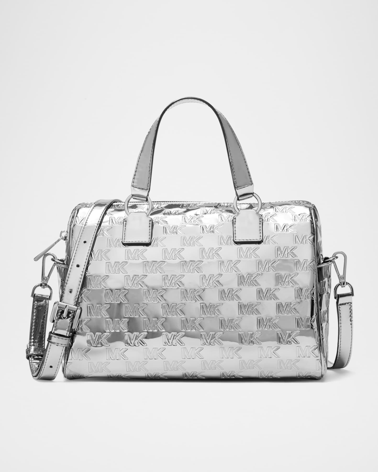 Silver metallic michael kors purse outlet