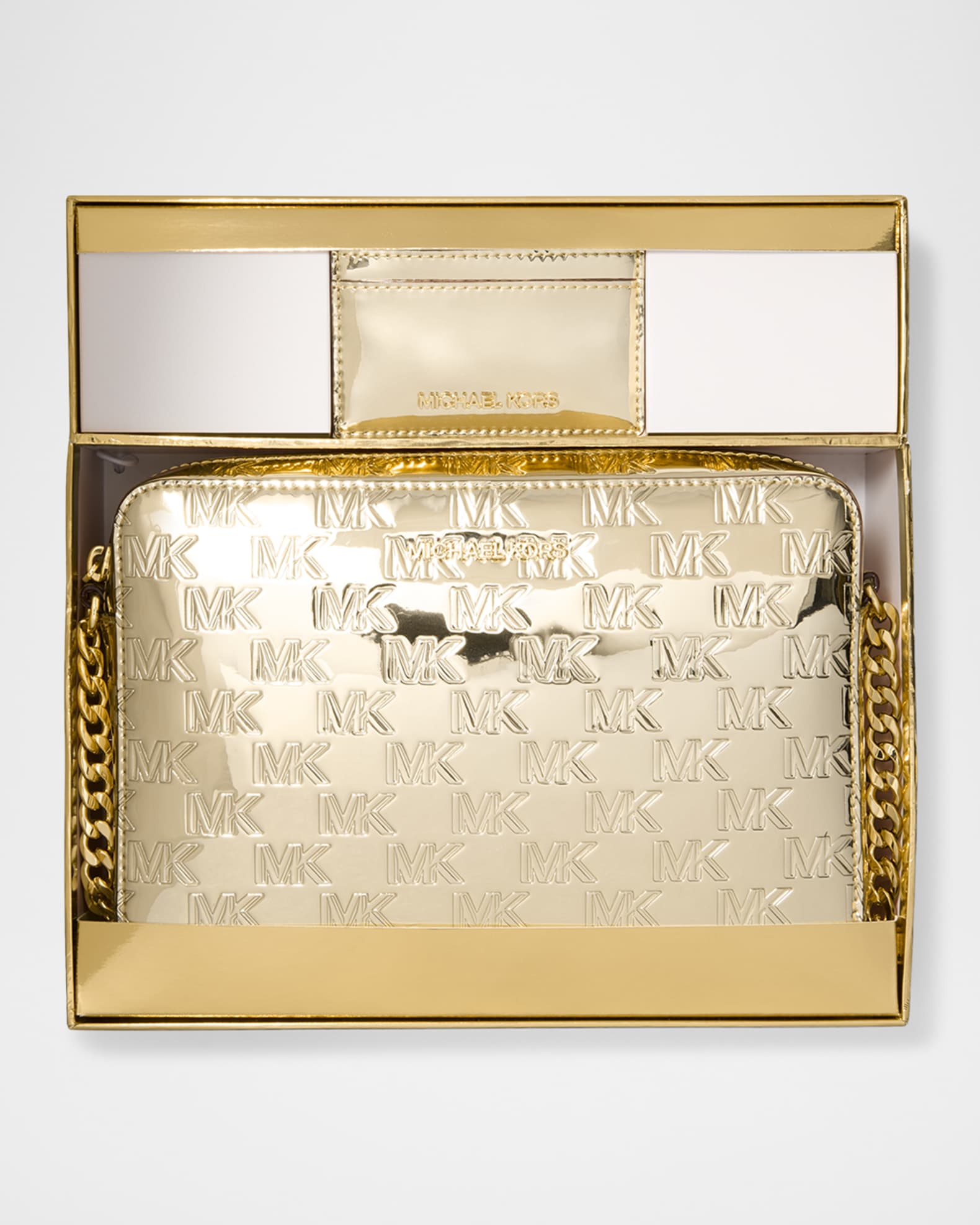 MICHAEL Michael Kors Jet Set Monogram Metallic Crossbody Bag | Neiman ...