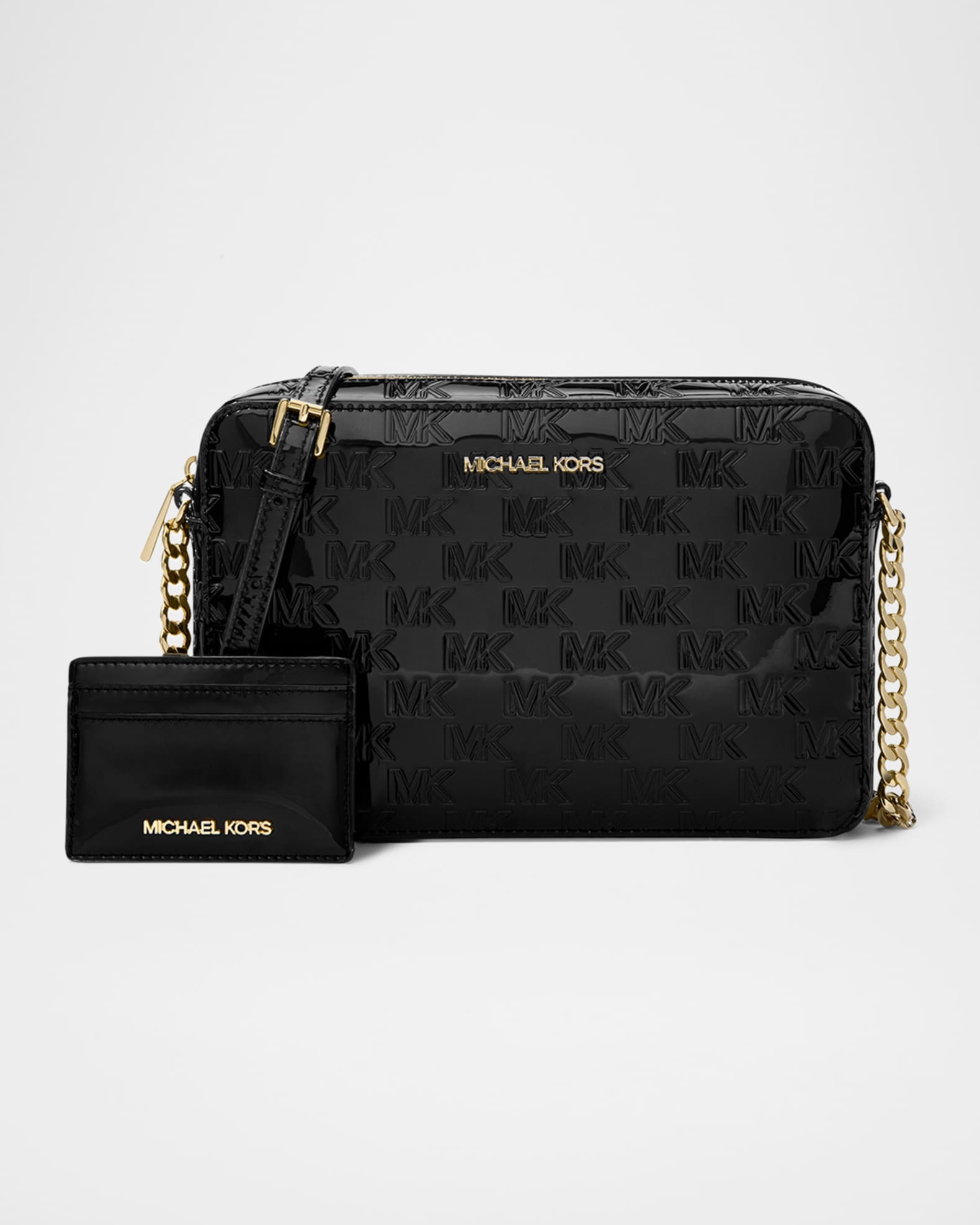 Michael Michael Kors Jet Set Large Crossbody with Card Holder Black