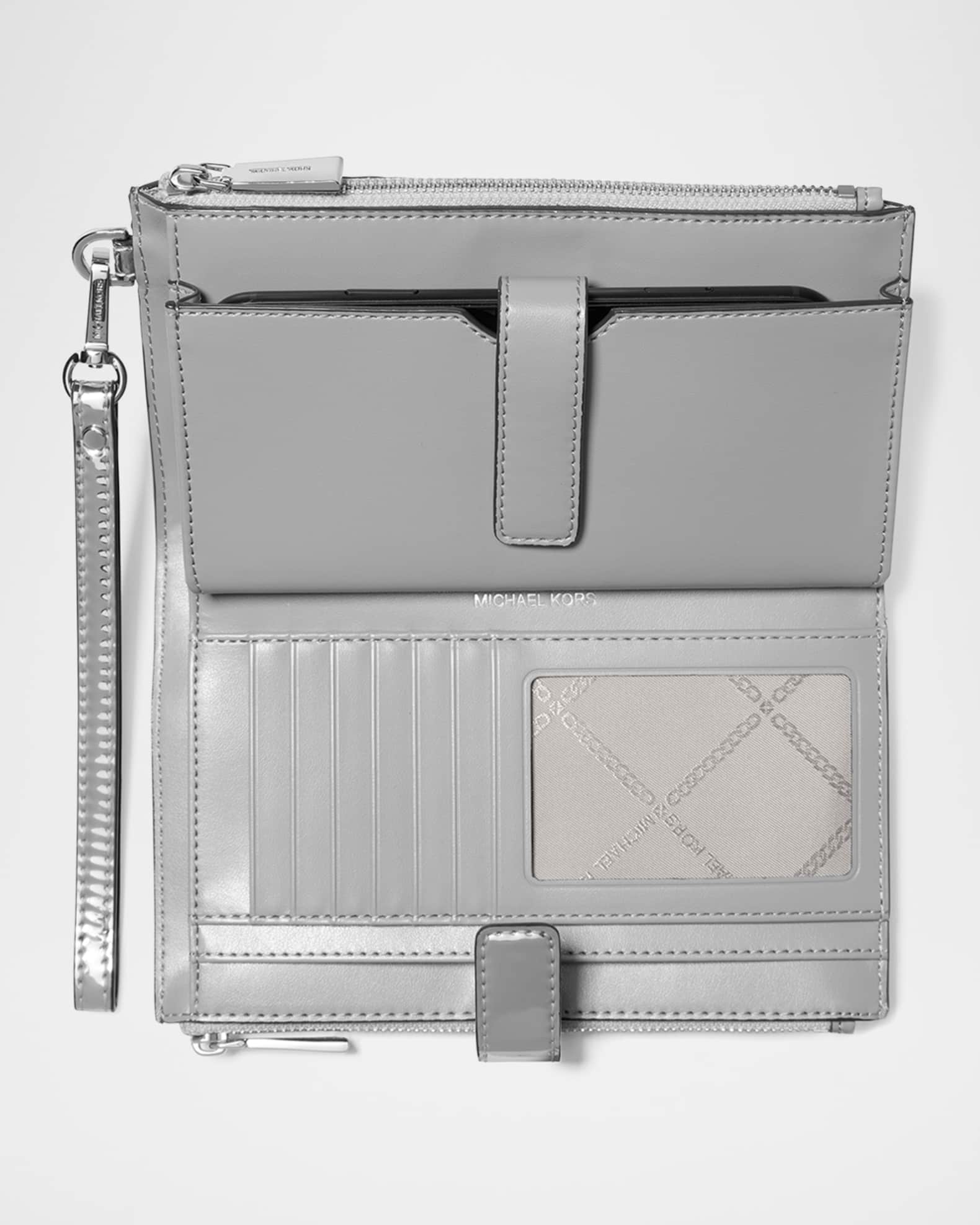 MICHAEL Michael Kors Jet Set Monogram Metallic Wristlet Neiman Marcus