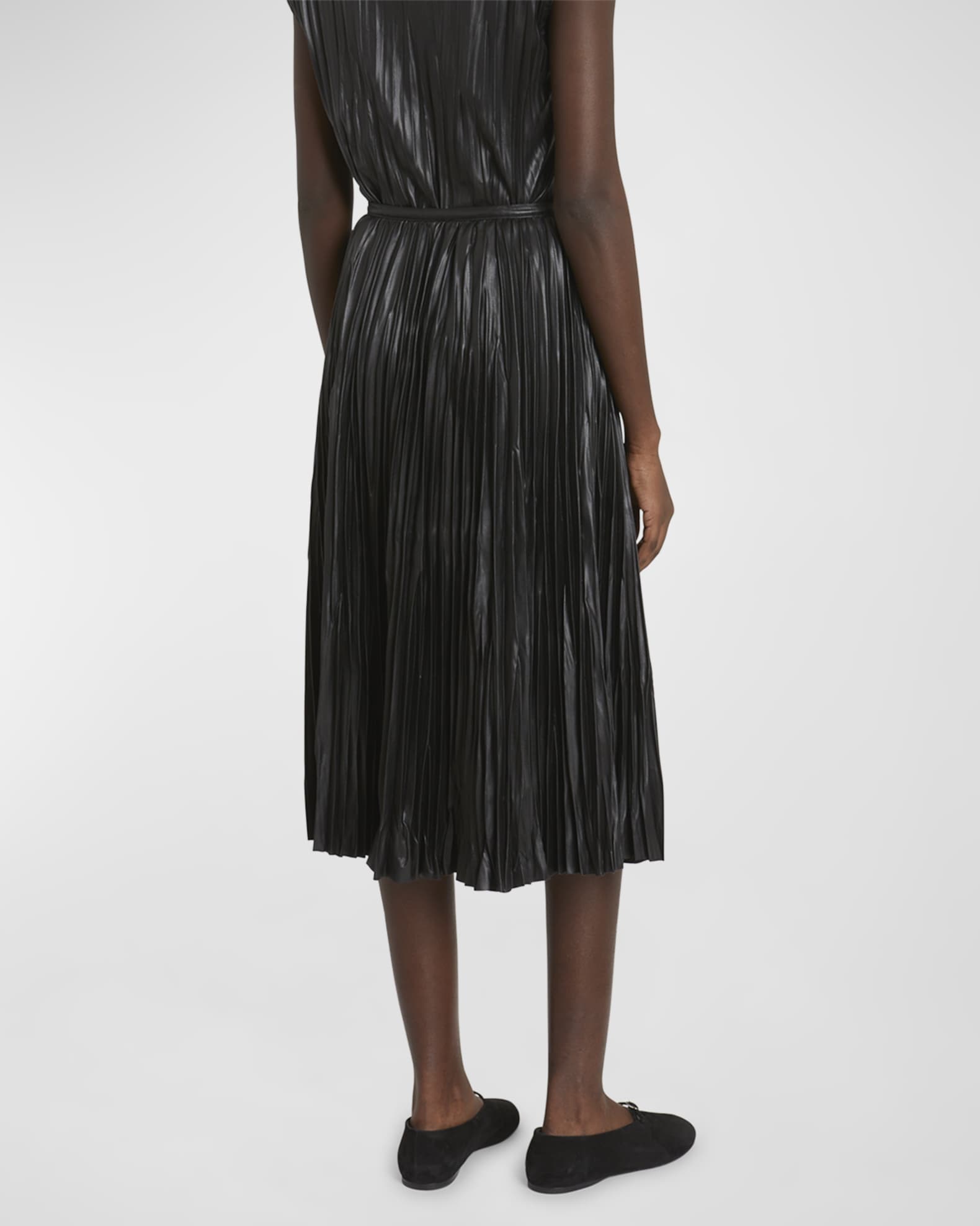 Proenza Schouler White Label Rosalyn Pleated Faux-Leather Skirt