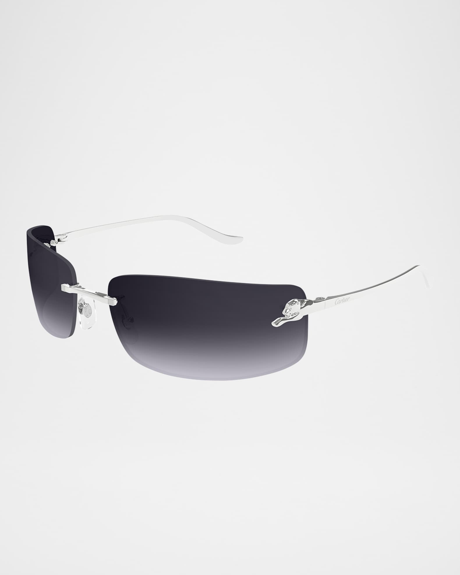 panther rimless rectangle metal sunglasses 0