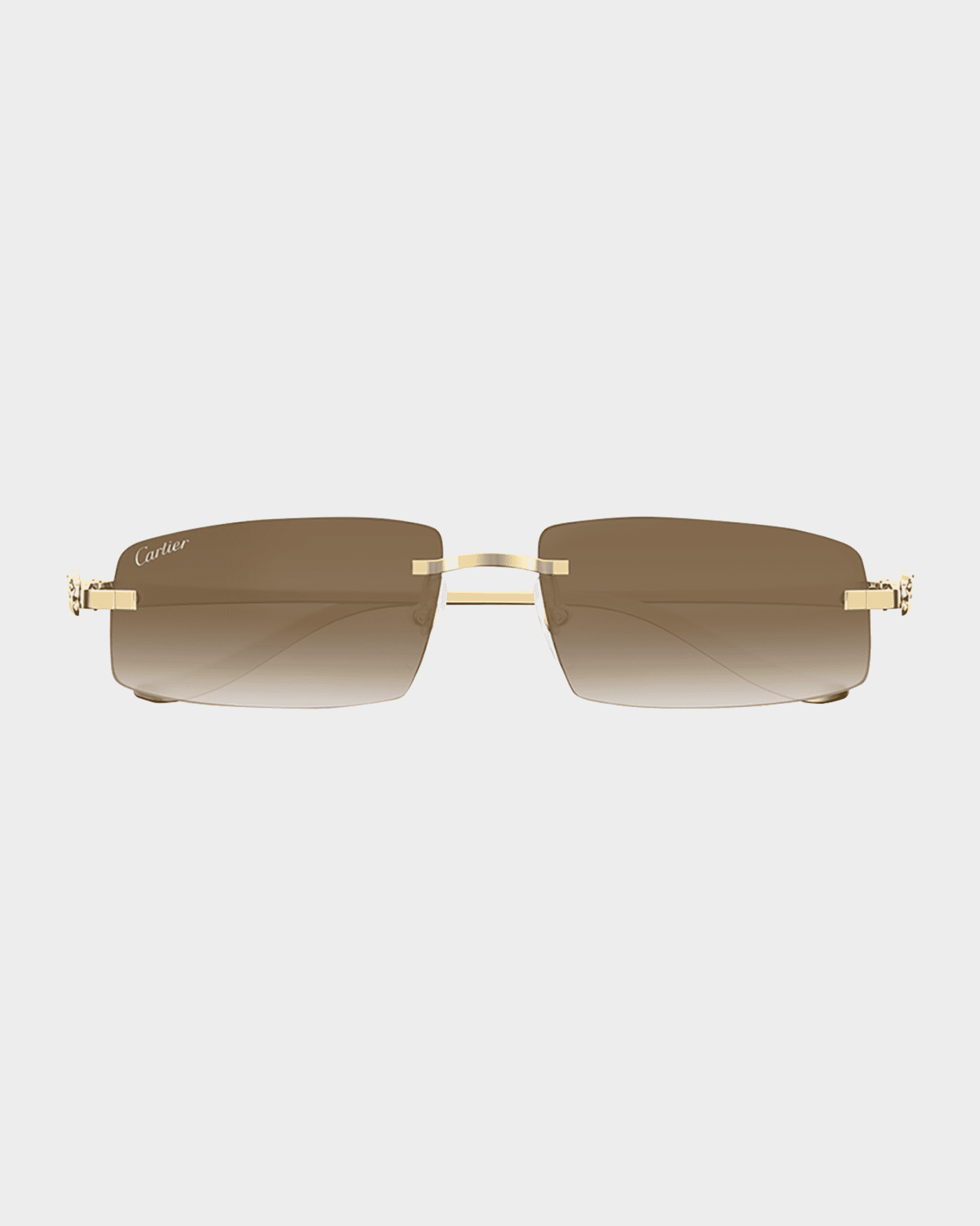 Panther Rimless Rectangle Metal Sunglasses 0