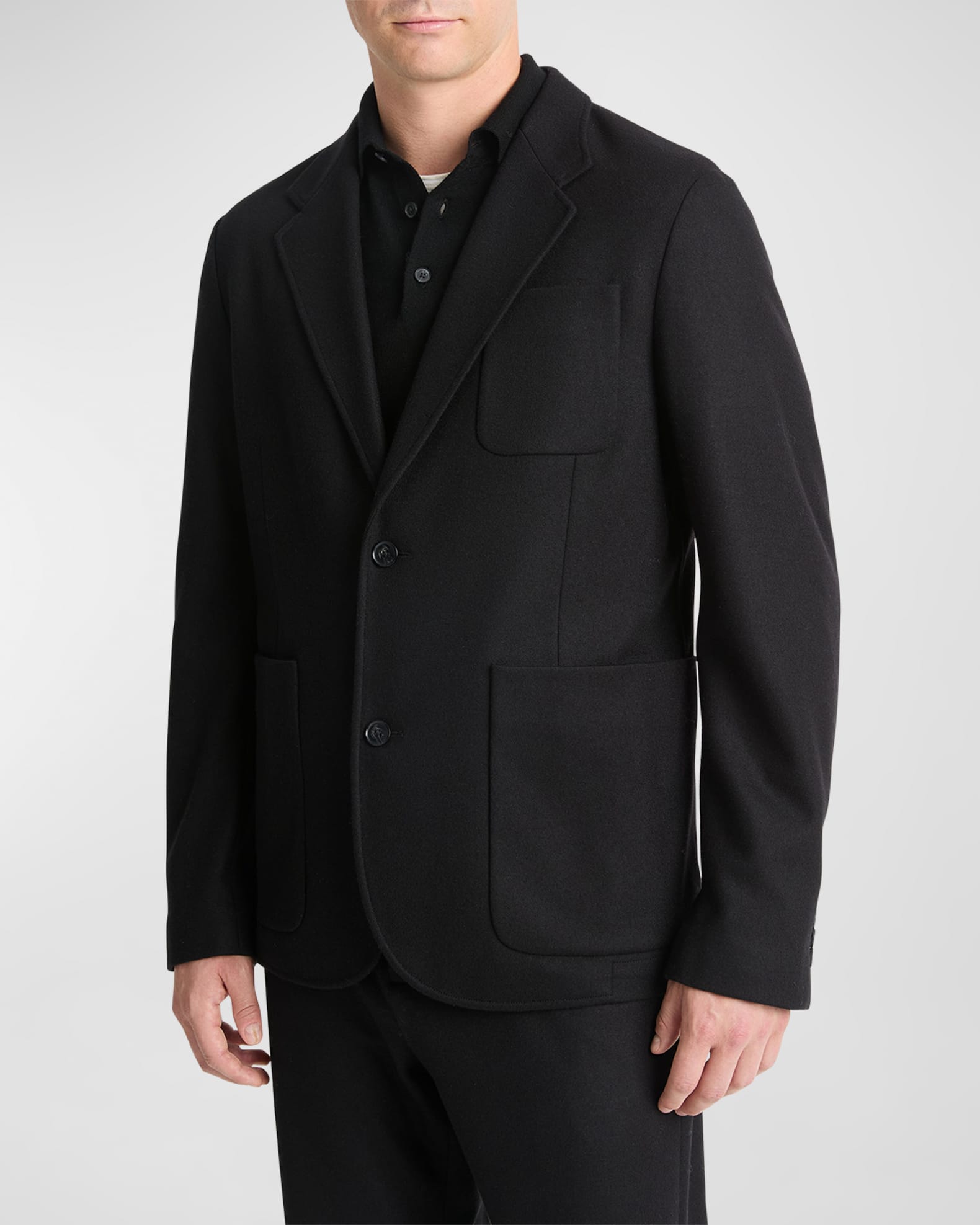 Men's Wool-Blend Solid Blazer 0