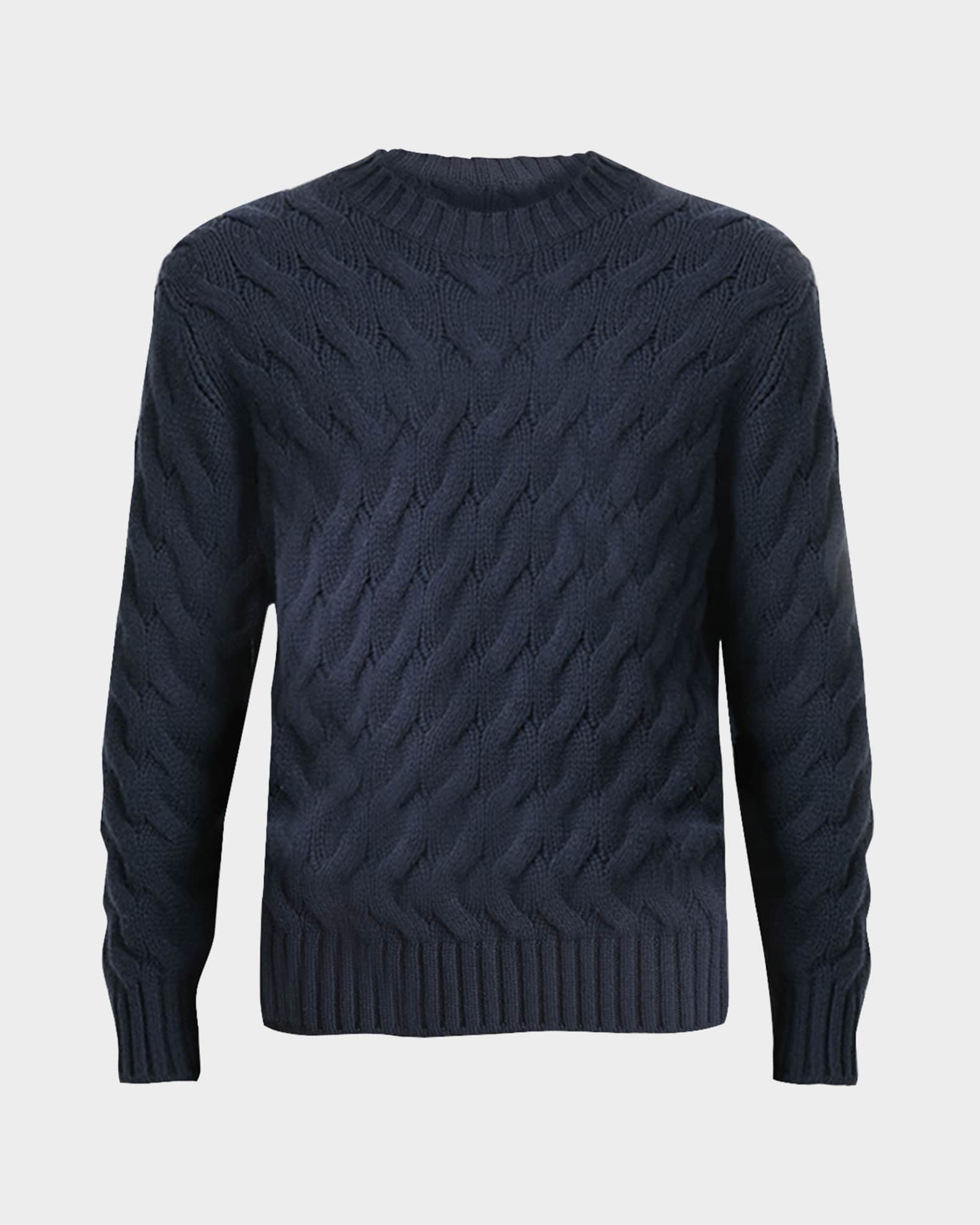 Men s Cable Wave Wool Sweater