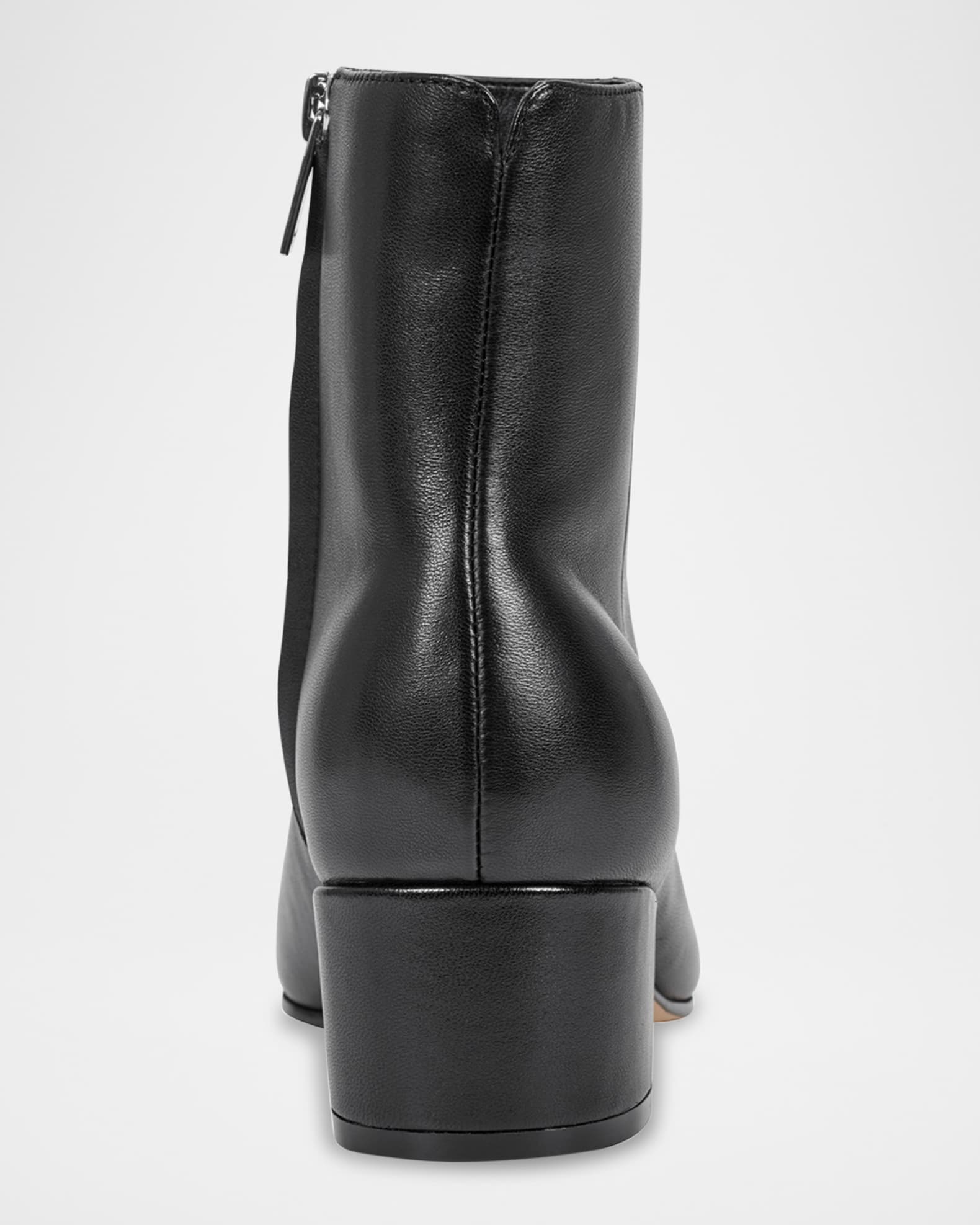 Leonna Leather Block-Heel Ankle Booties