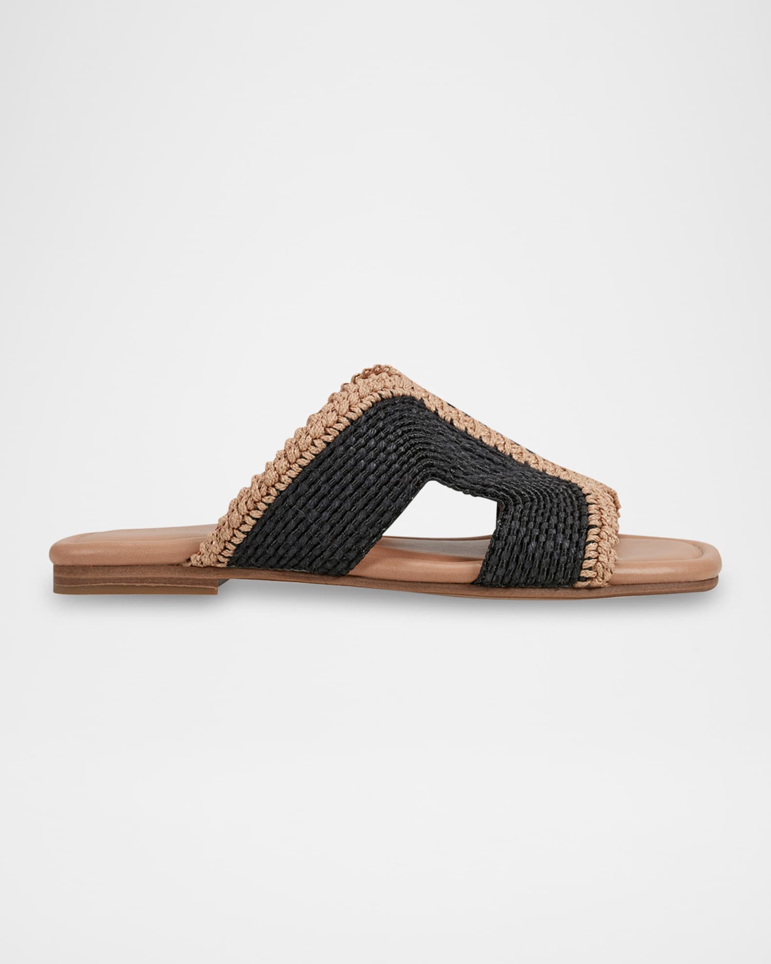 MARC FISHER Women s Nashie Woven Raffia Slide Sandals