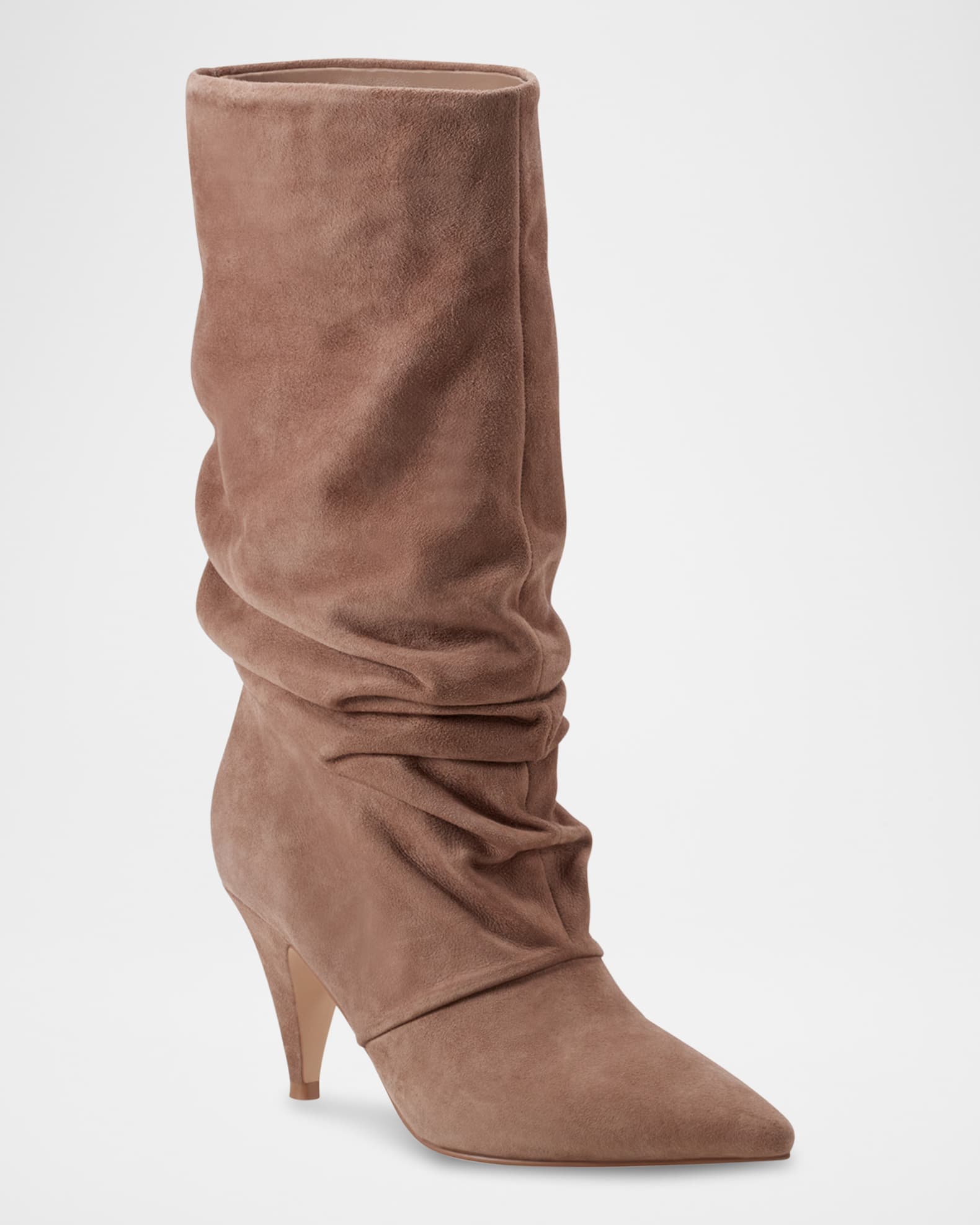 Retro Slouchy Suede Mid Boots