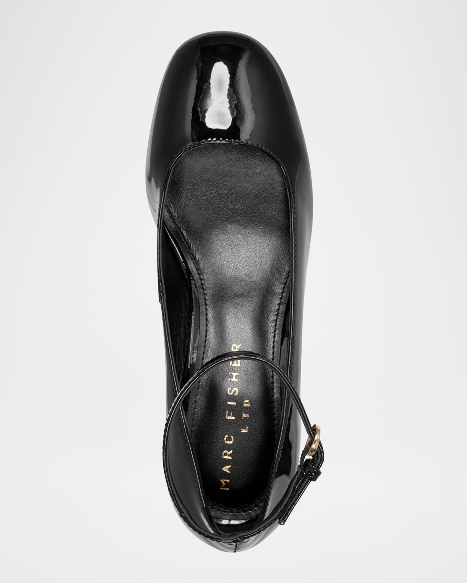 Marc Fisher LTD Patent Ankle Strap Ballerina Pumps Neiman Marcus