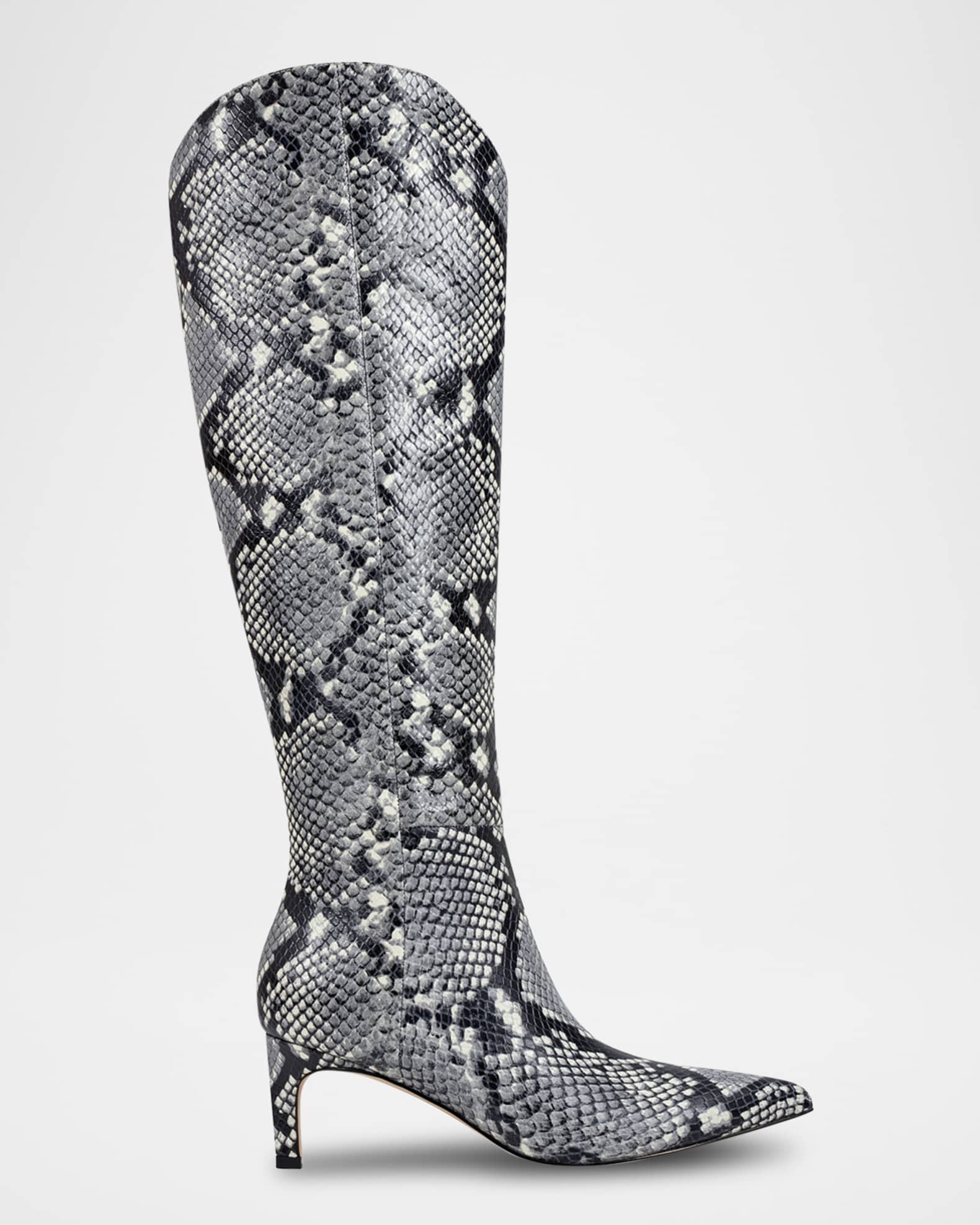 Snakeskin boots low heel deals
