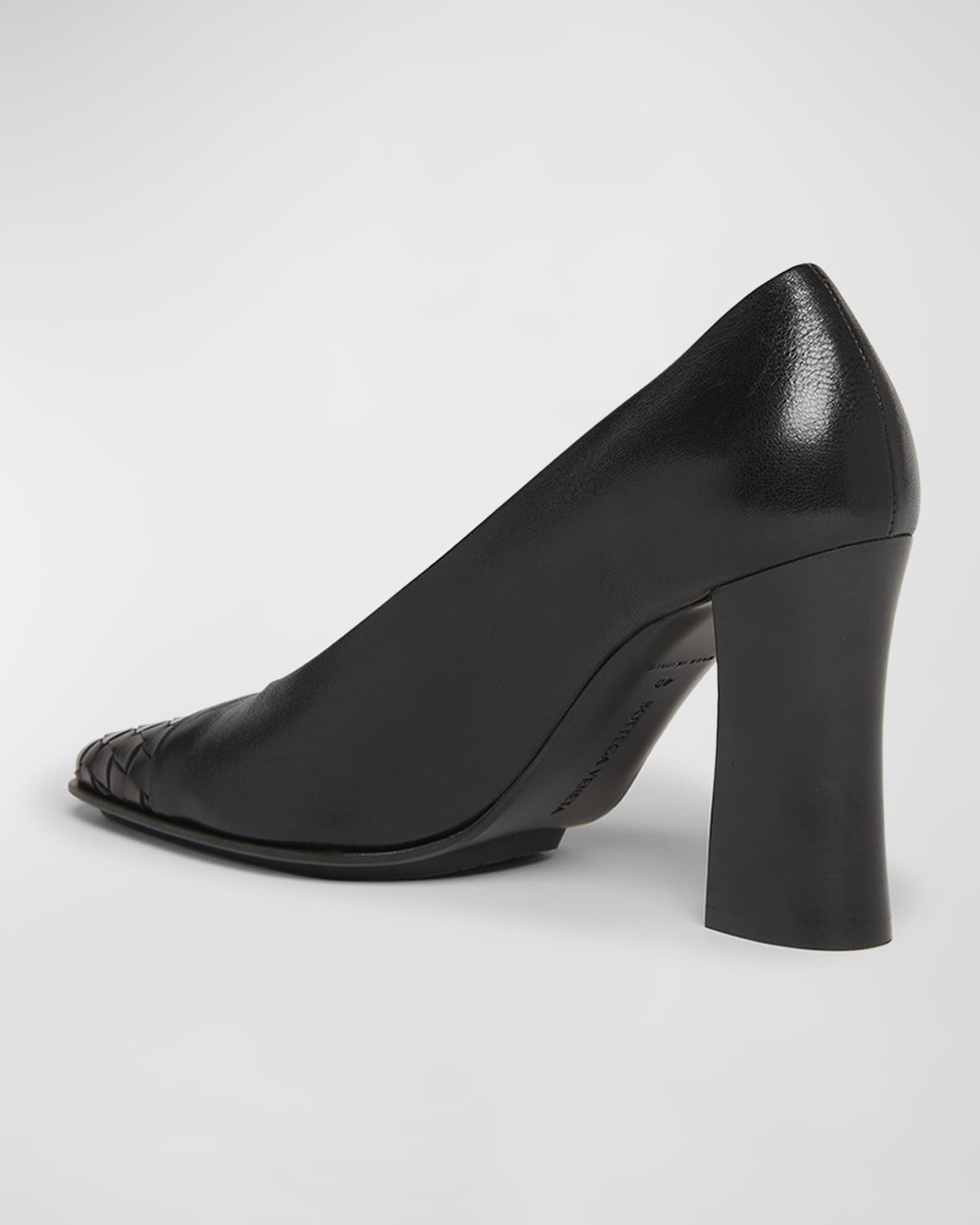 Bottega Veneta Mixed Leather Block-Heel Pumps | Neiman Marcus