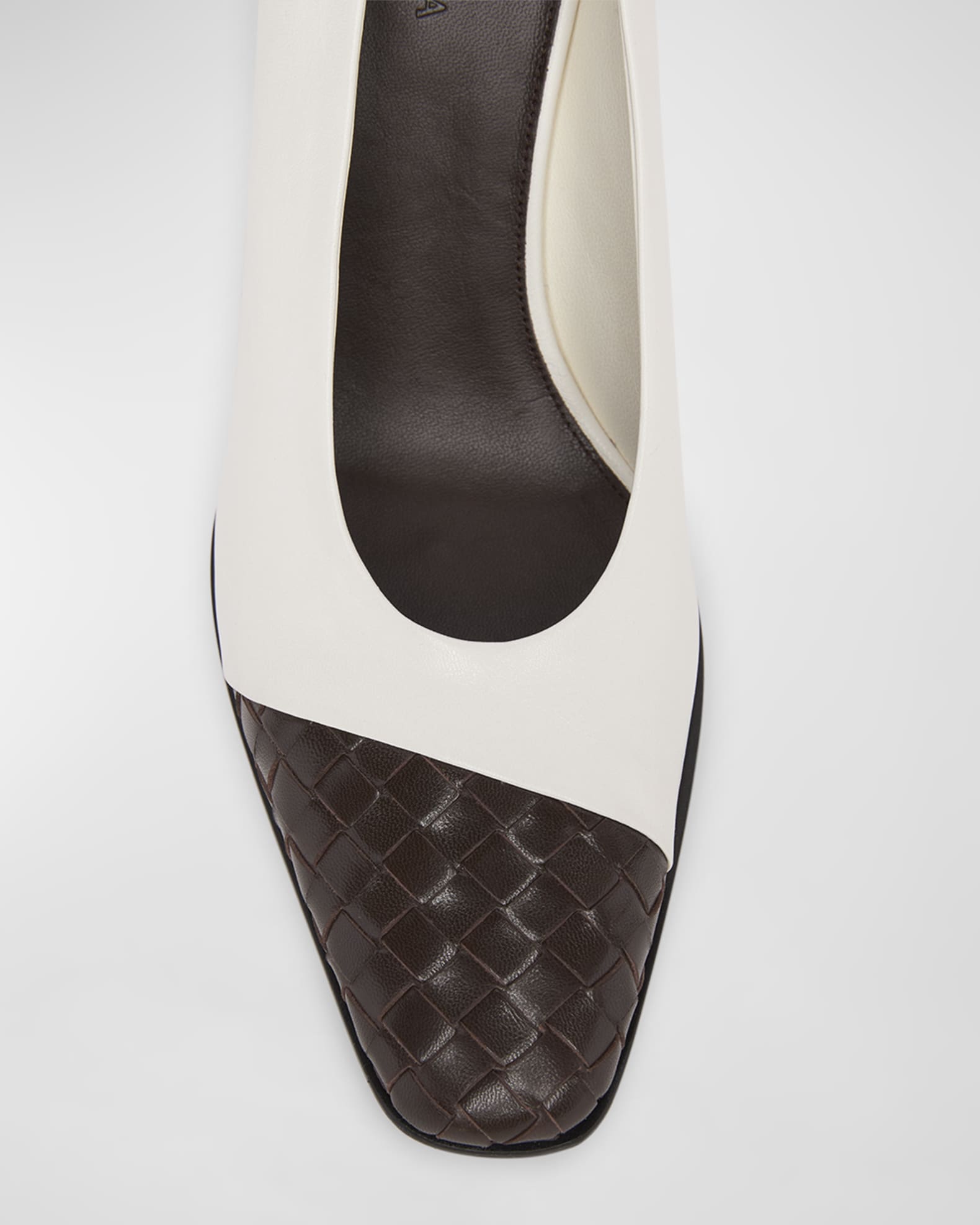 Bottega Veneta Mixed Leather Block-Heel Pumps | Neiman Marcus