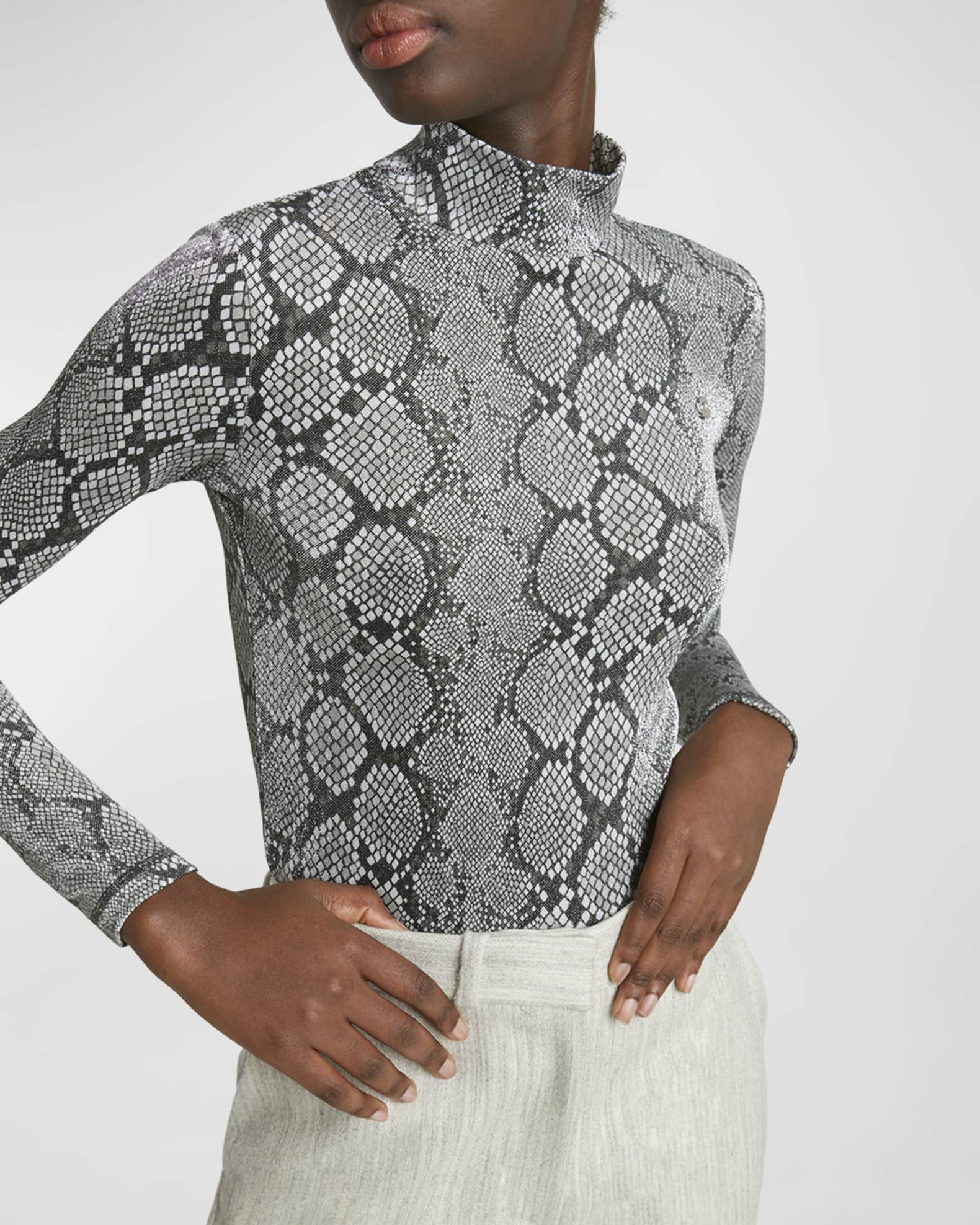 Snakeskin mock neck shop