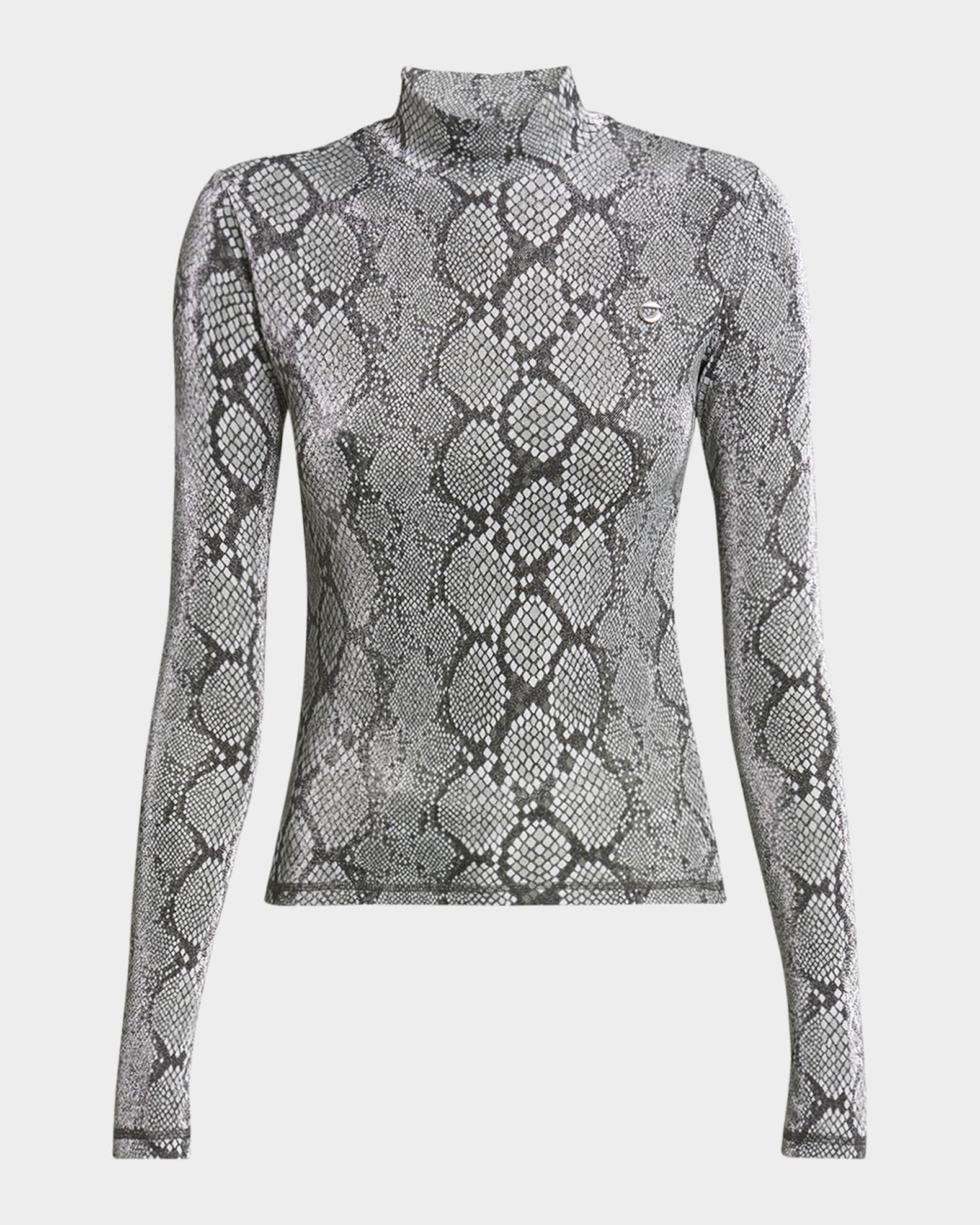 Snakeskin mock neck cheap