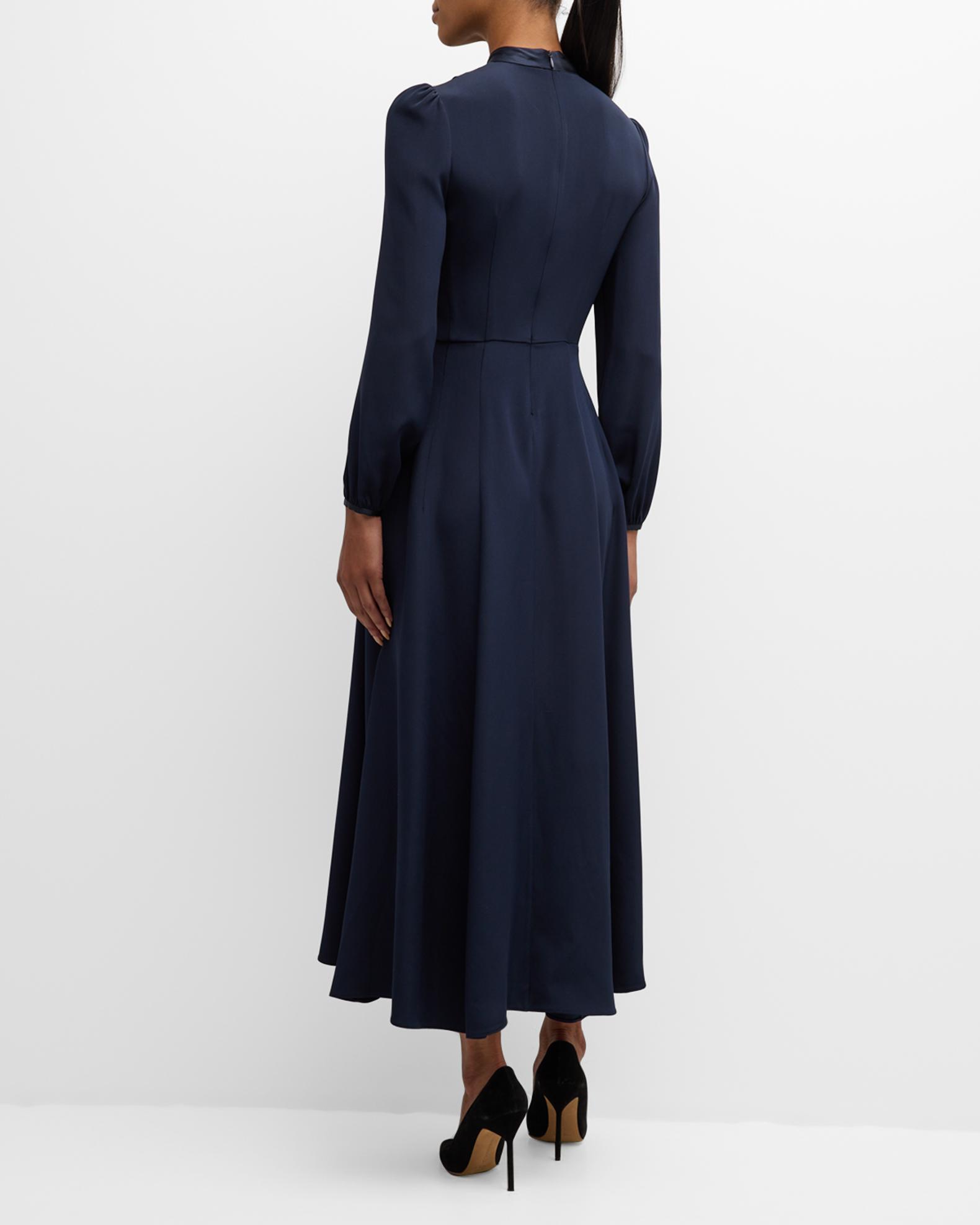 Robe Longue Florale Adam Lippes En Soie Et Chiffon - Manches Longues - Taille XS - Neuf