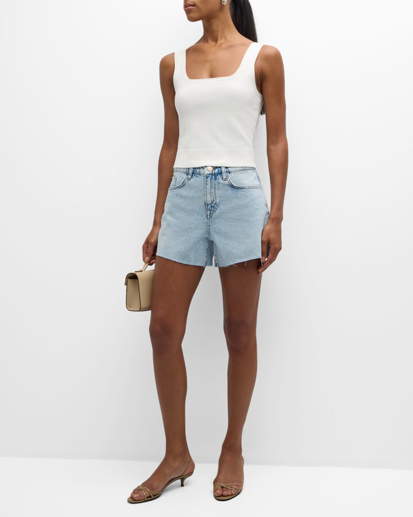 Long cut off shorts on sale