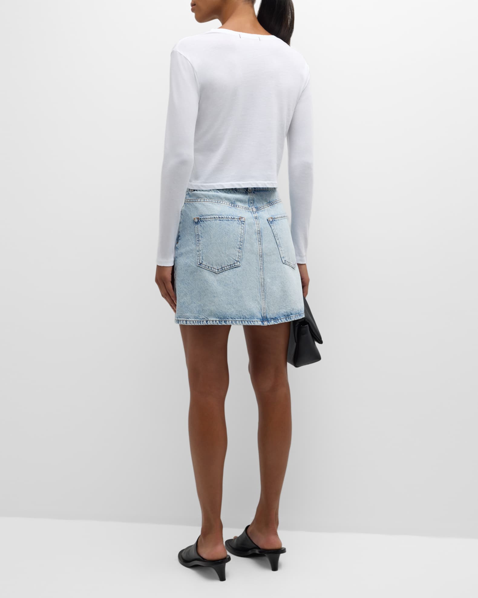 Denim skirt mid thigh outlet