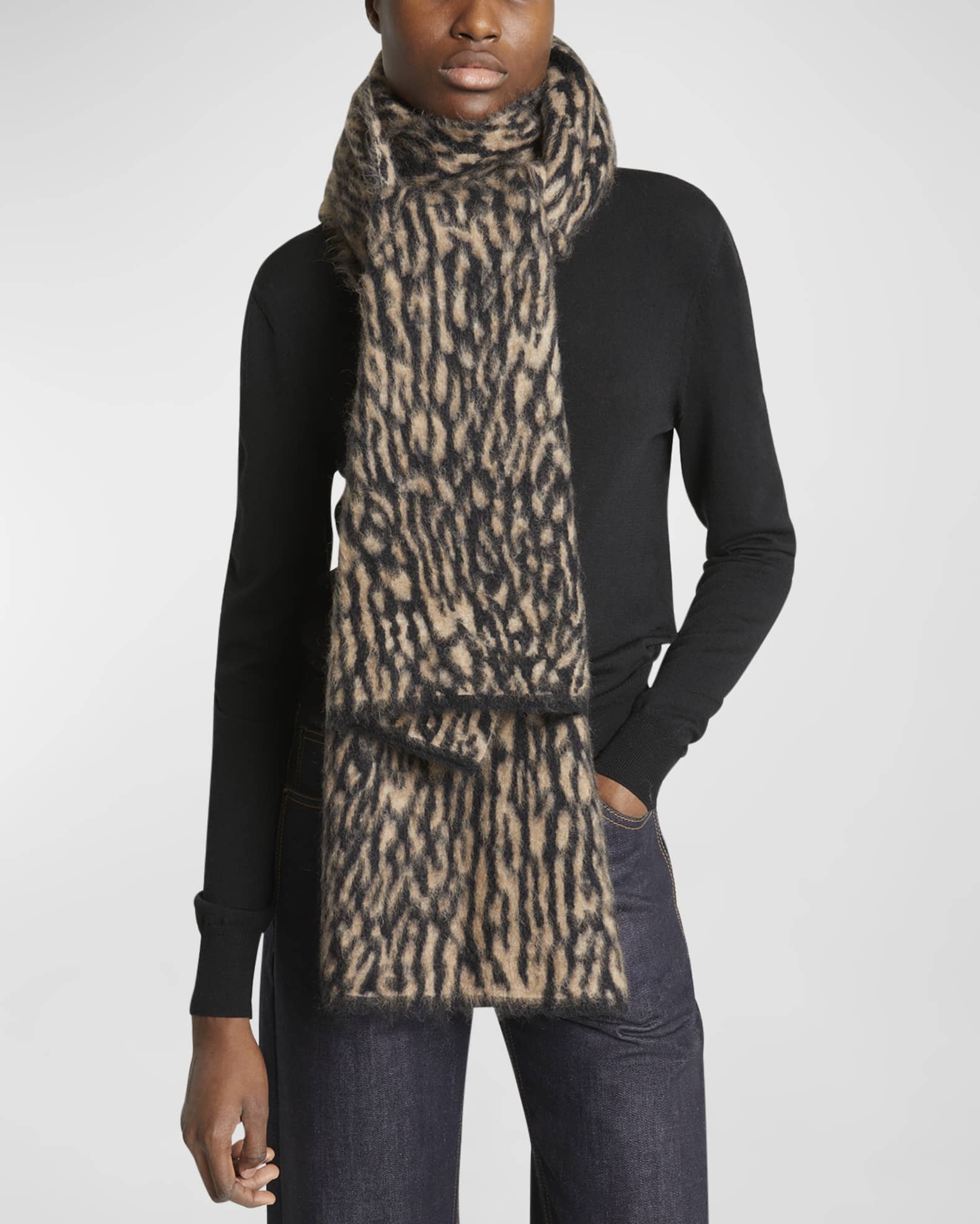 Saint laurent leopard scarf top