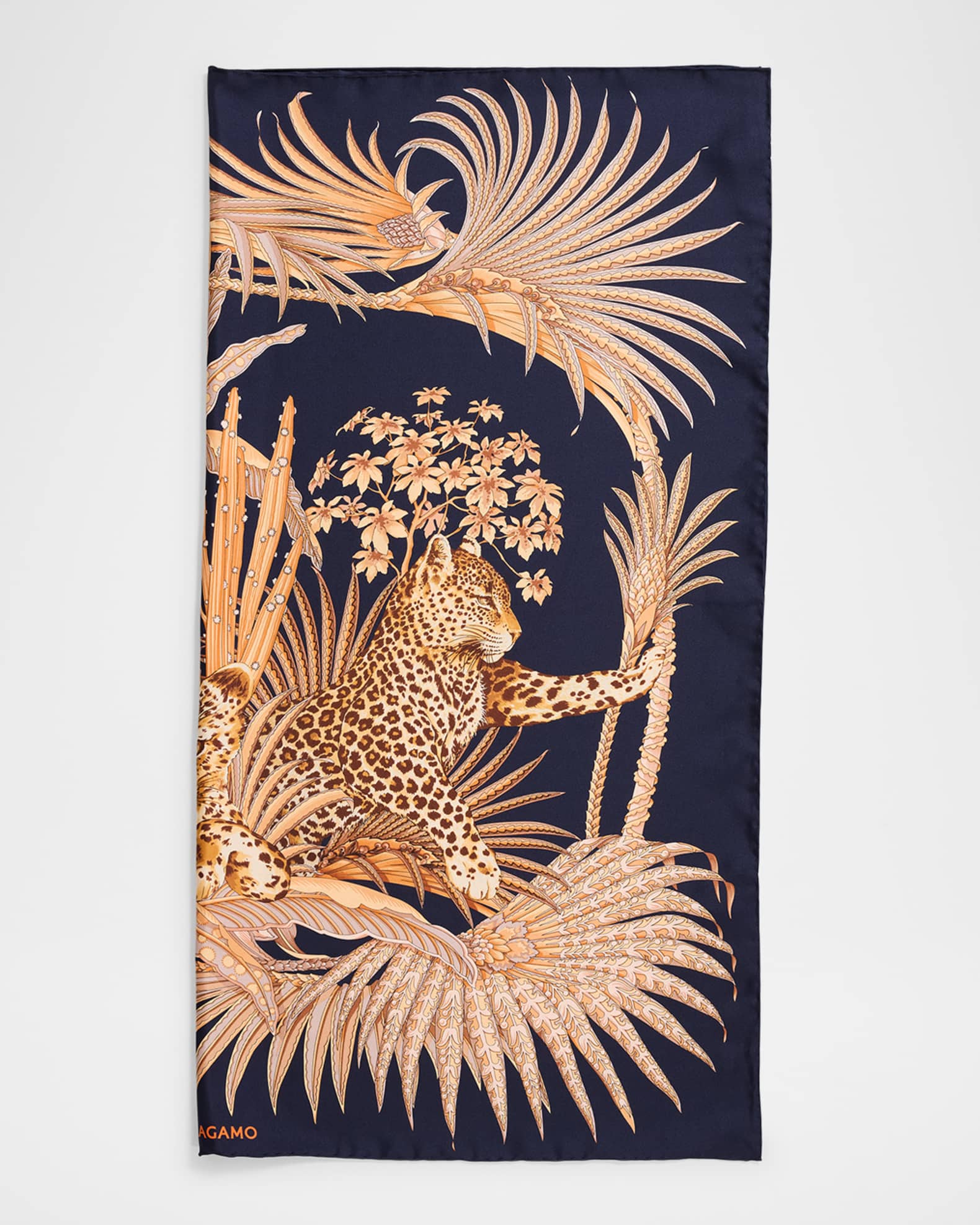 Animal-Print Silk Scarf 0