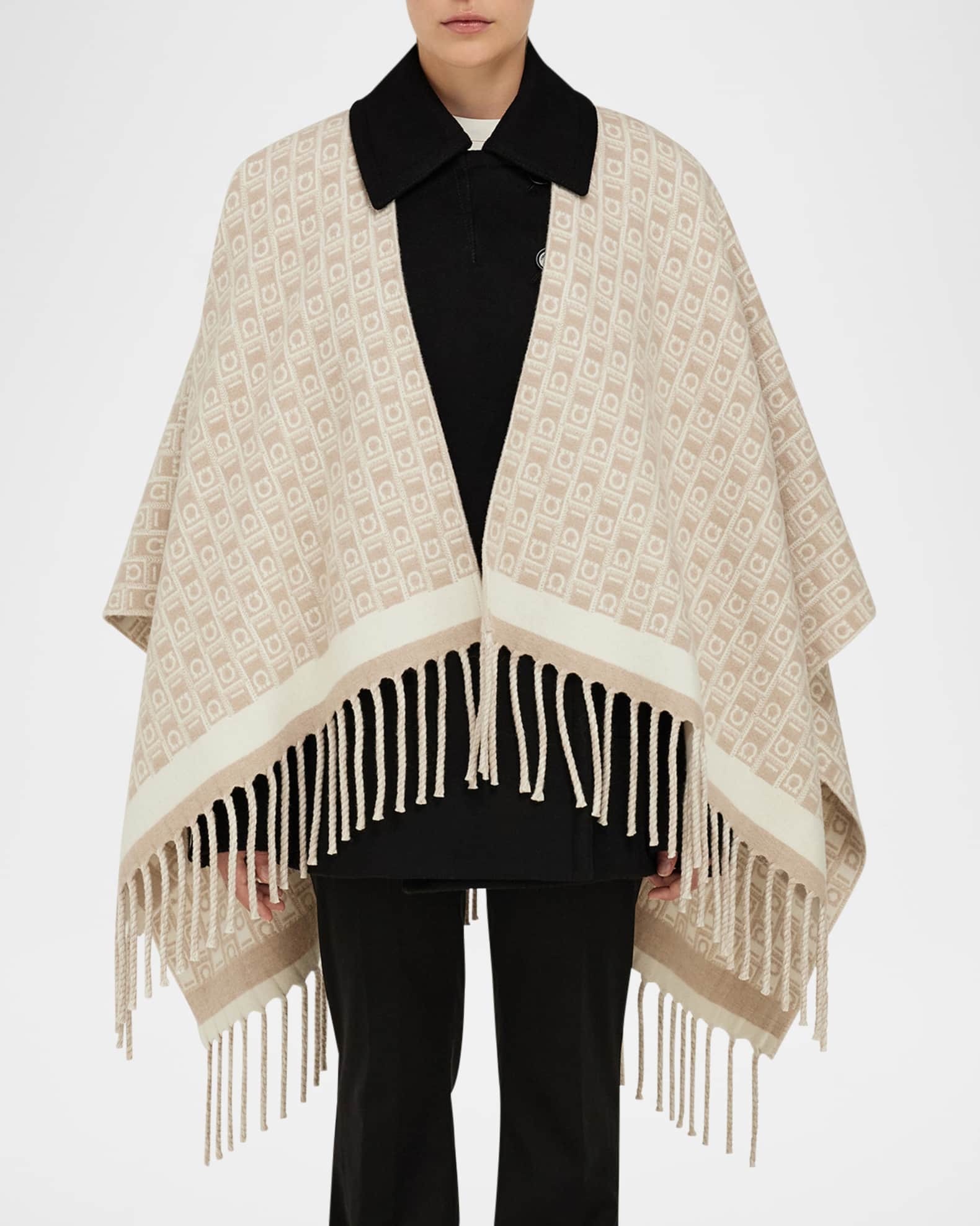 Wool Monogram Cape 1