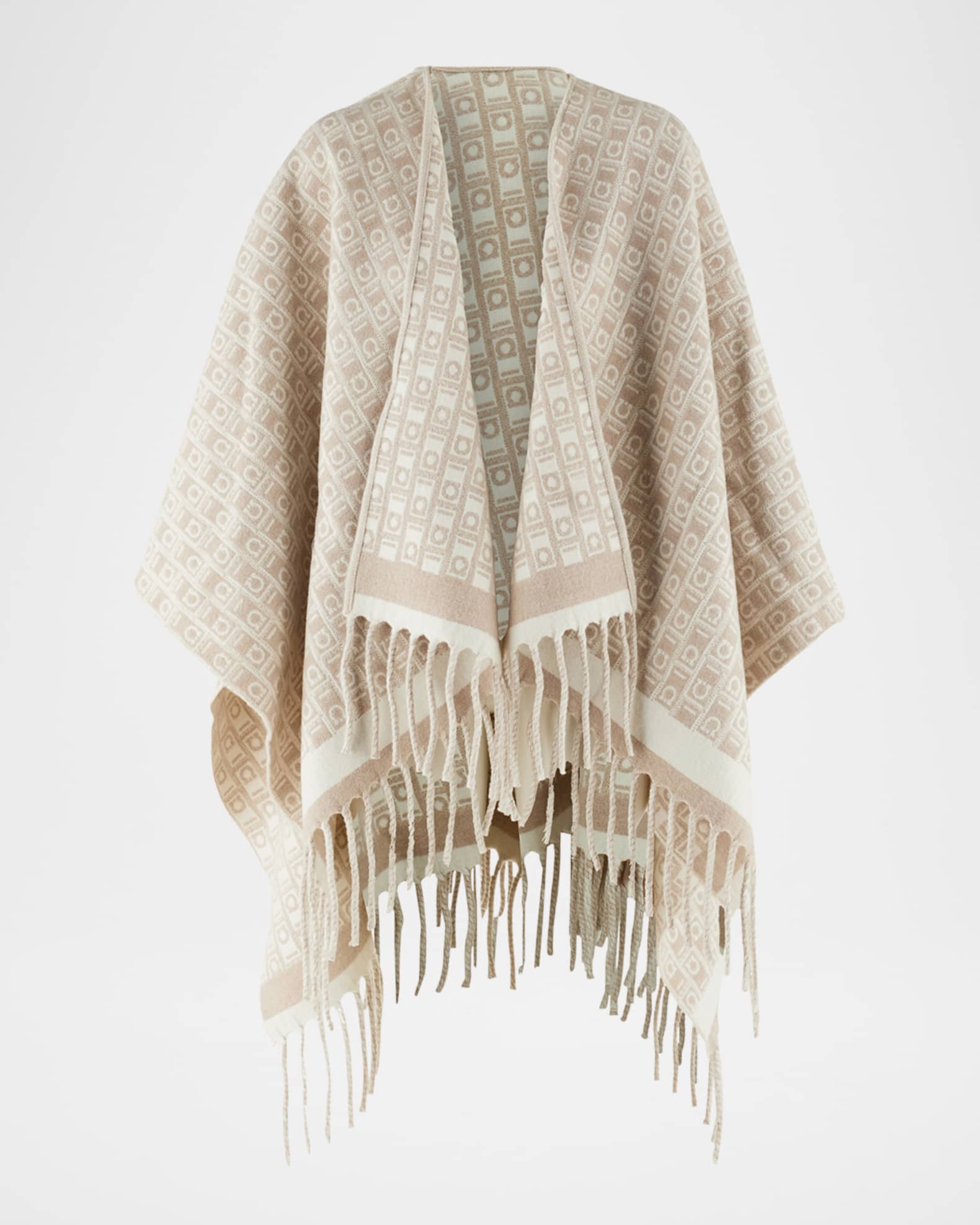 Wool Monogram Cape 0