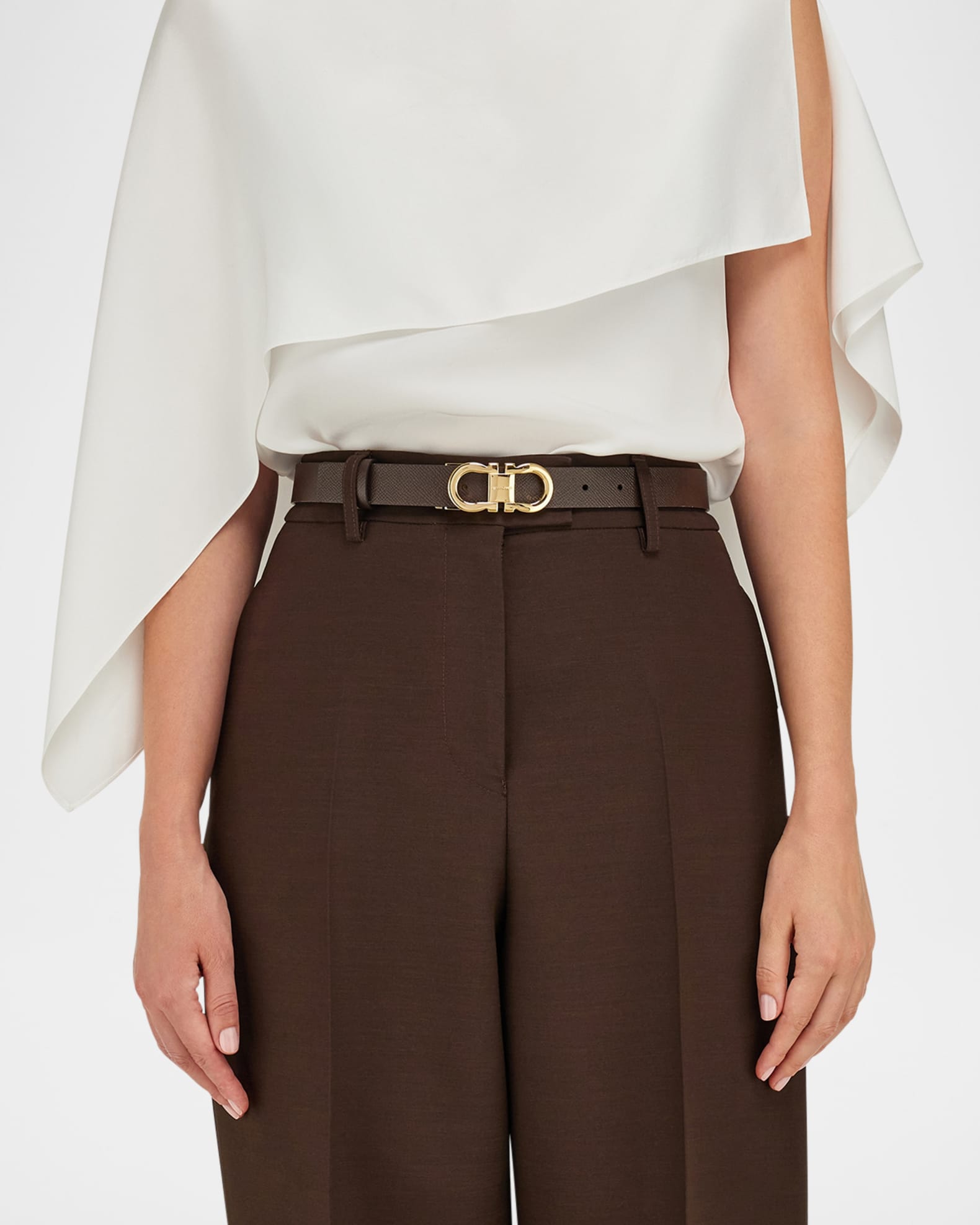 Reversible Gancini Leather Belt 1