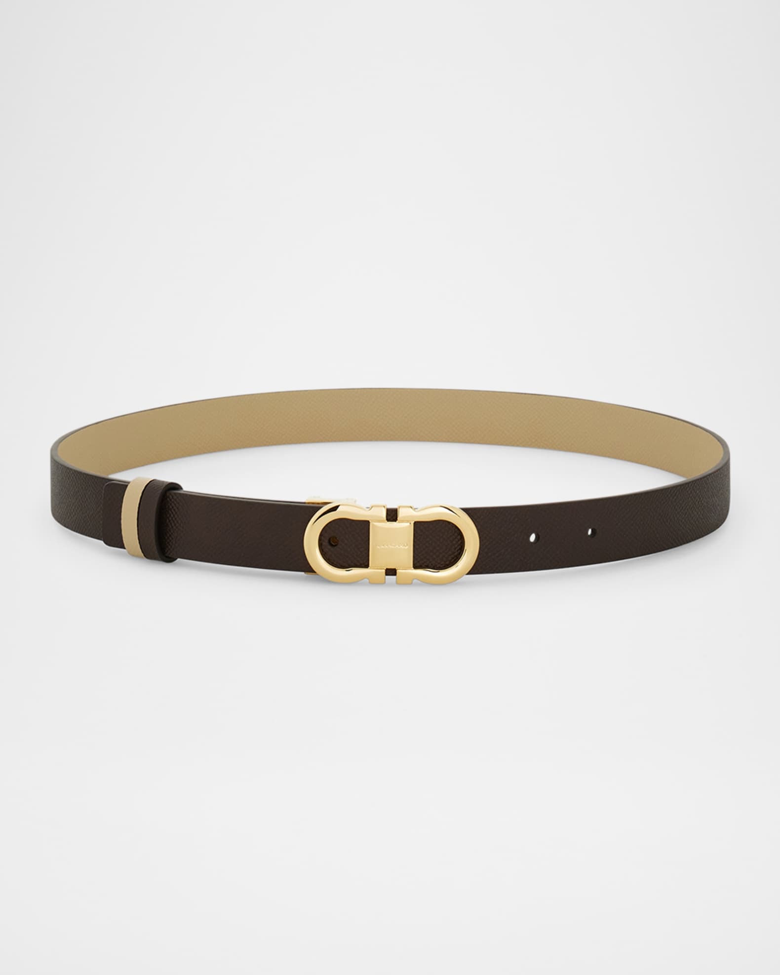 Reversible Gancini Leather Belt 0