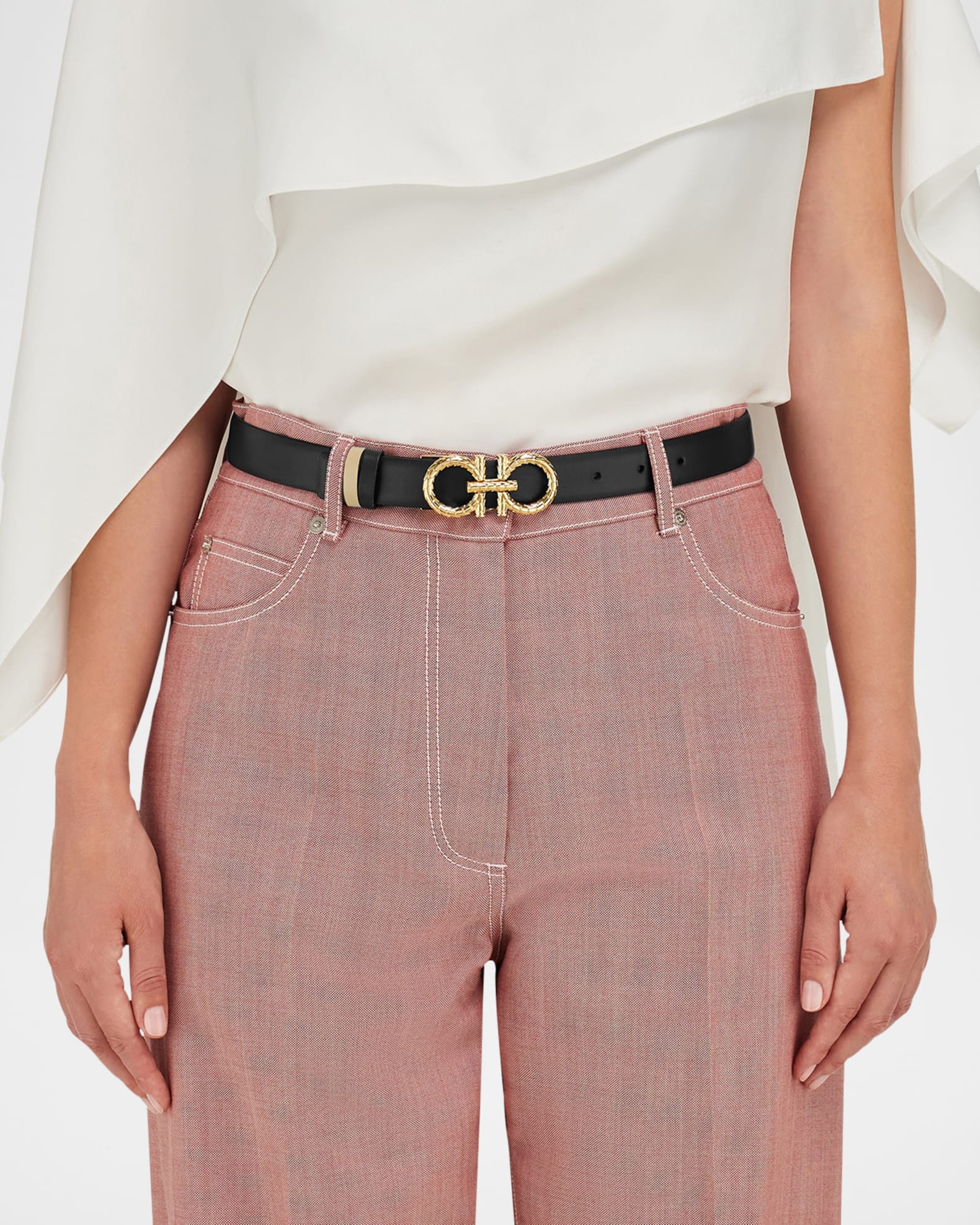 Reversible Gancini Leather Belt 1