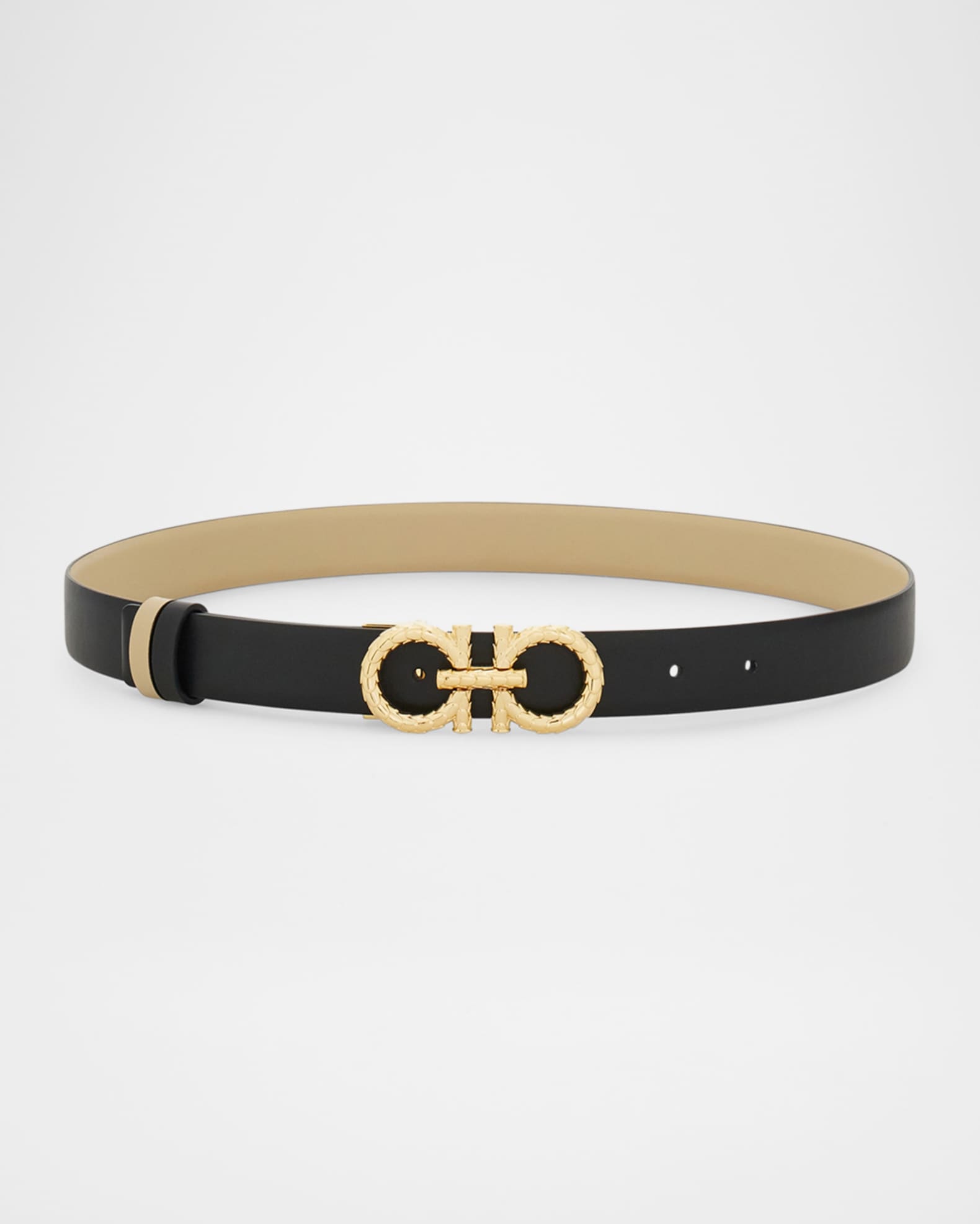Reversible Gancini Leather Belt 0