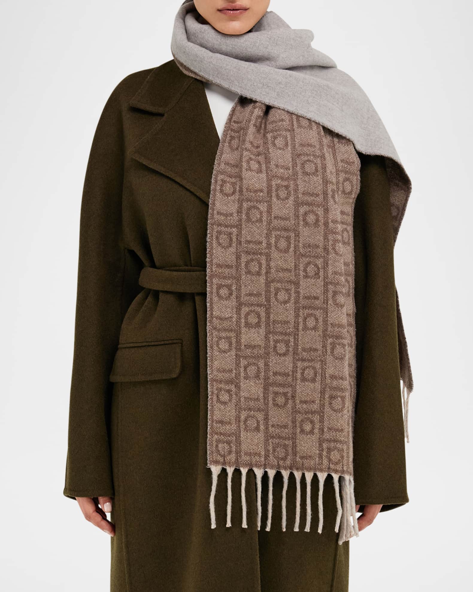 Cashmere and Wool Monogram Scarf 1