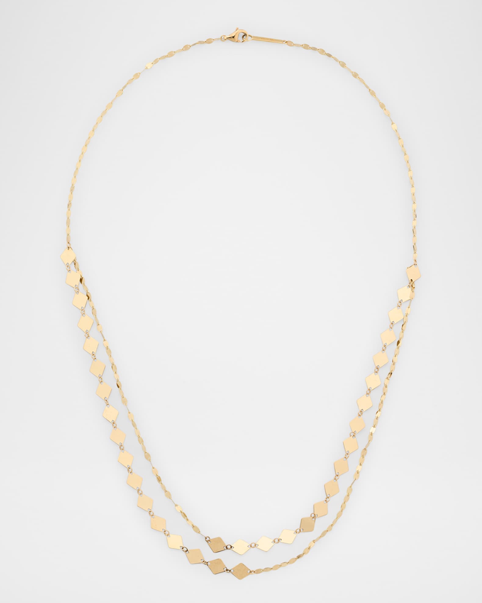 14K Yellow Gold Laser Kite Blake Chain Double-Strand Necklace, 18"L 0