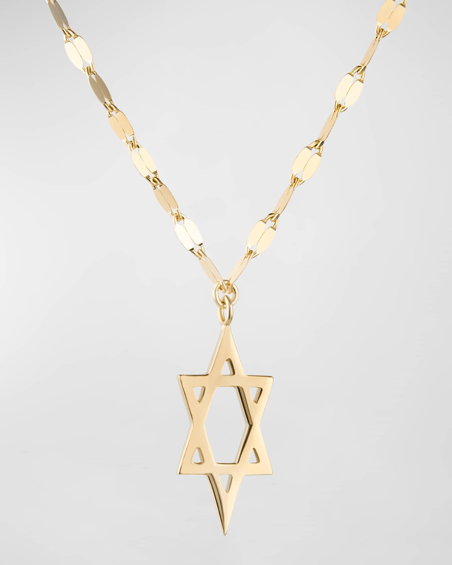 Star of David Charm Necklace with Jump Ring, 16-18"L 0
