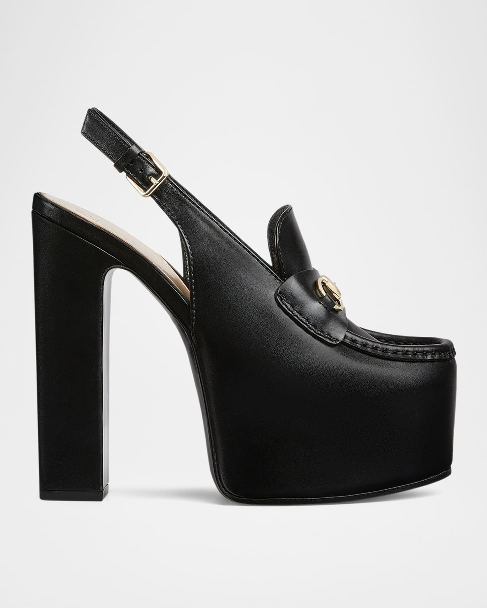 Gucci Ottavia Leather Platform Loafer Pumps | Neiman Marcus