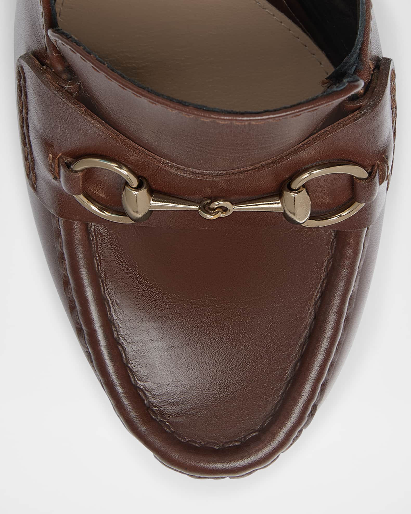 Gucci leather loafer pumps store